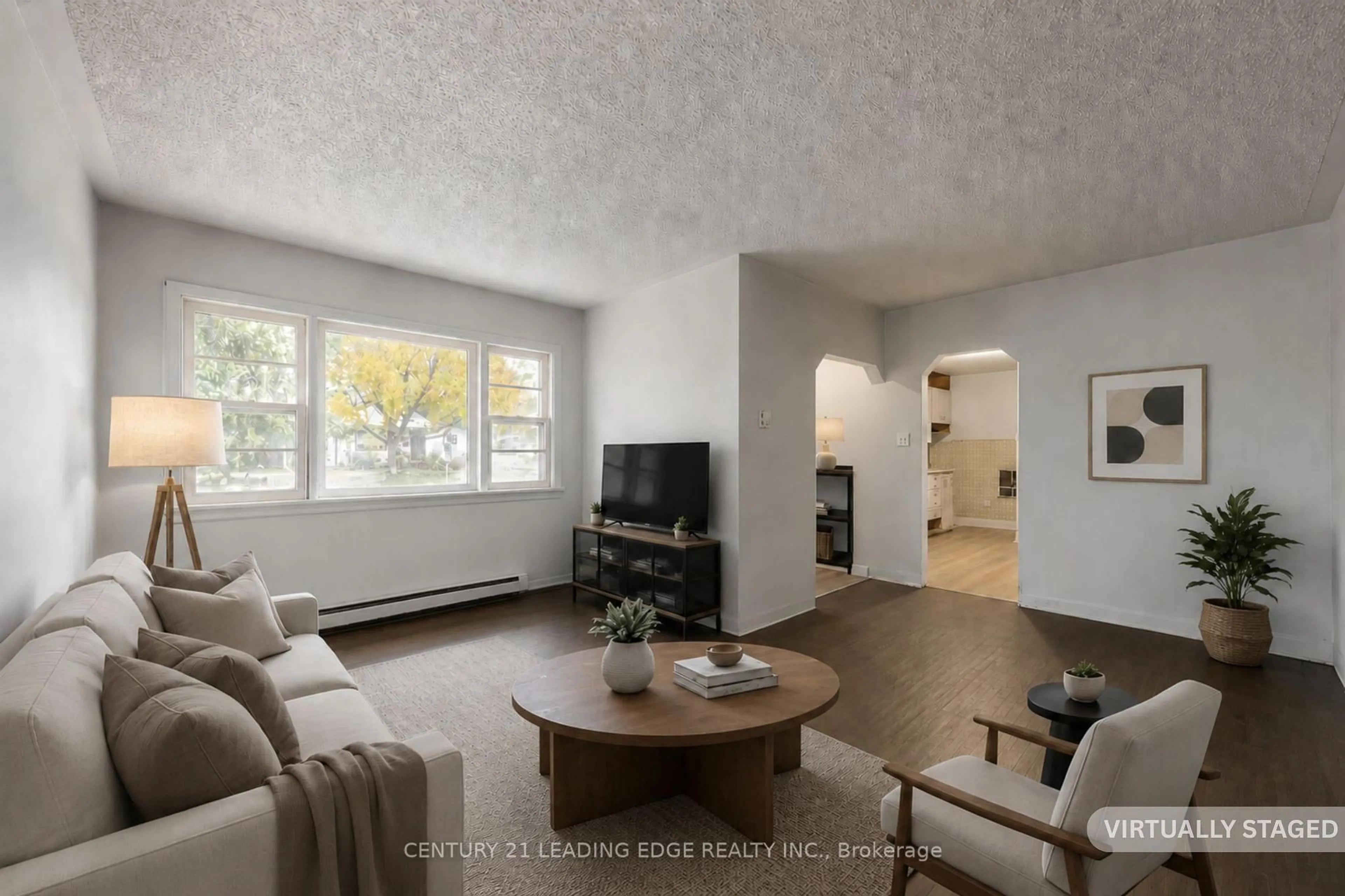 Living room with furniture, wood/laminate floor for 277 Gibbons St, Oshawa Ontario L1J 4Y5