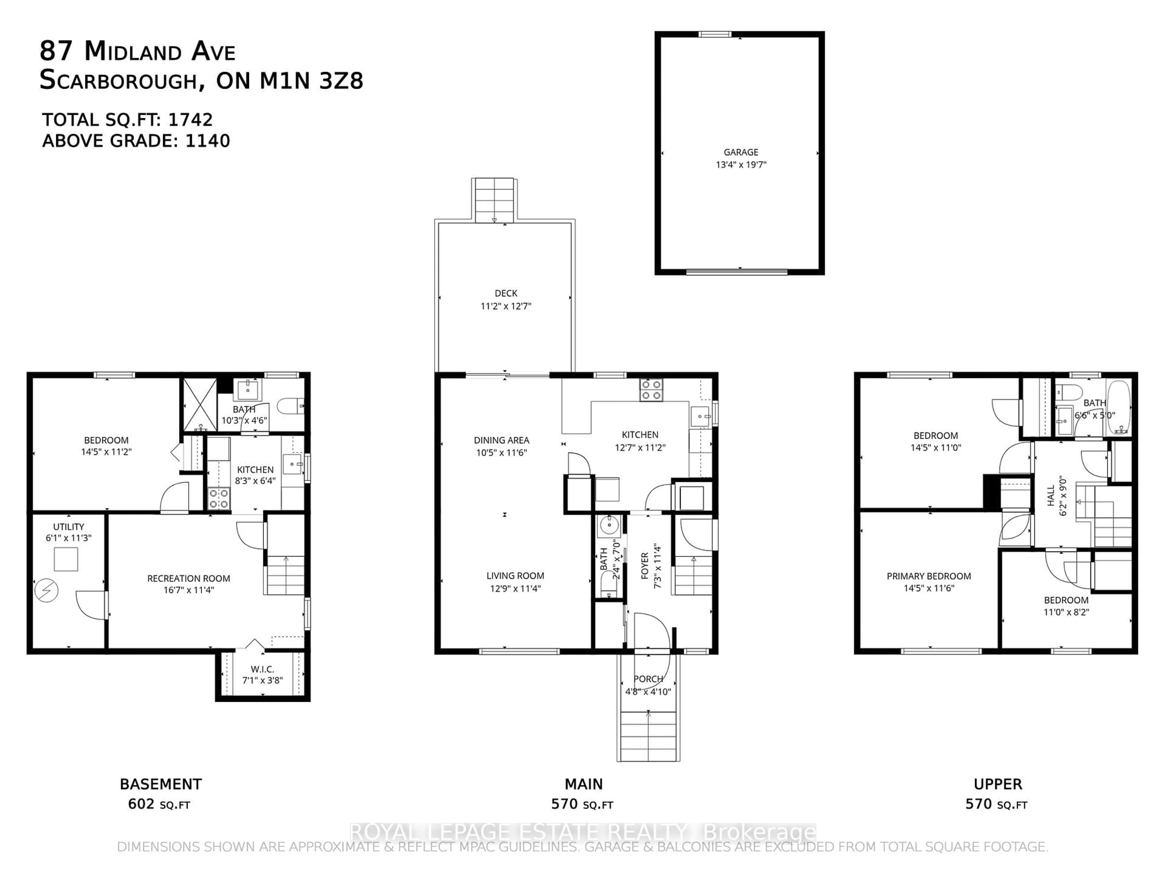 Floor plan for 87 Midland Ave, Toronto Ontario M1N 3Z8