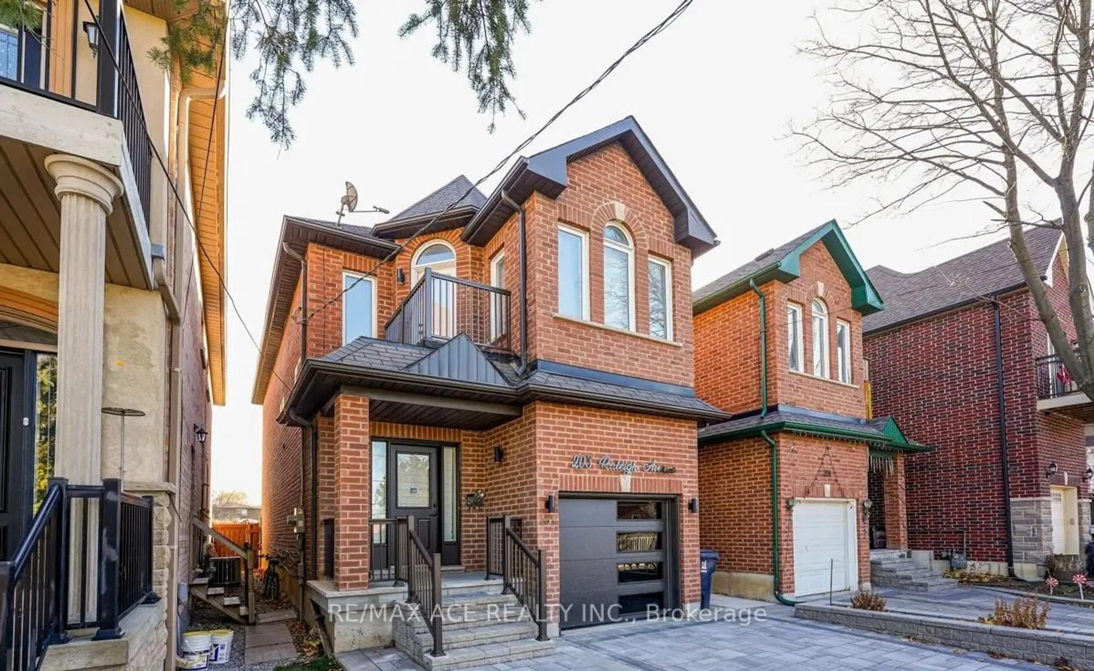 Home with brick exterior material, street for 203 Raleigh Ave, Toronto Ontario M1K 1A5