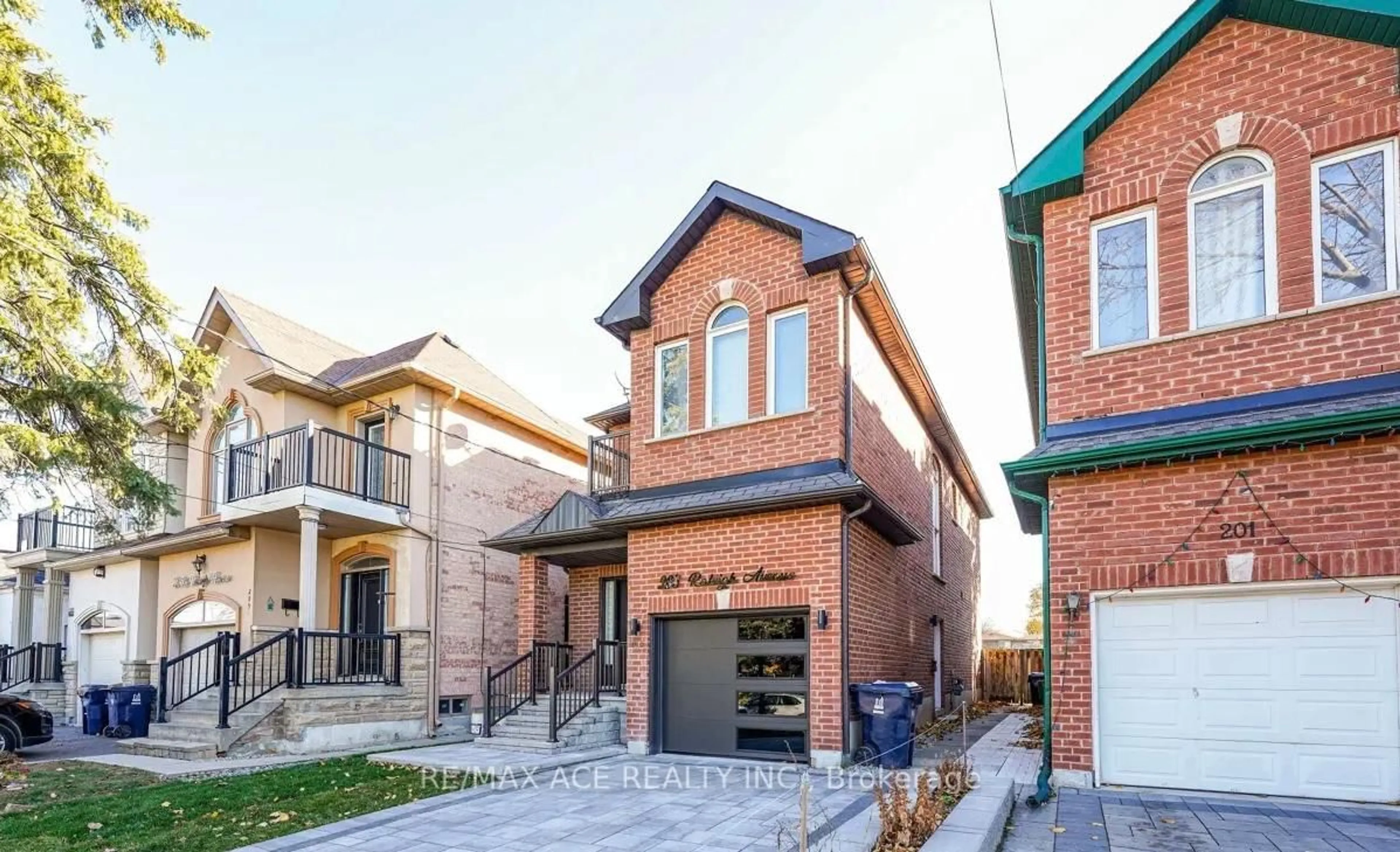 Home with brick exterior material, street for 203 Raleigh Ave, Toronto Ontario M1K 1A5