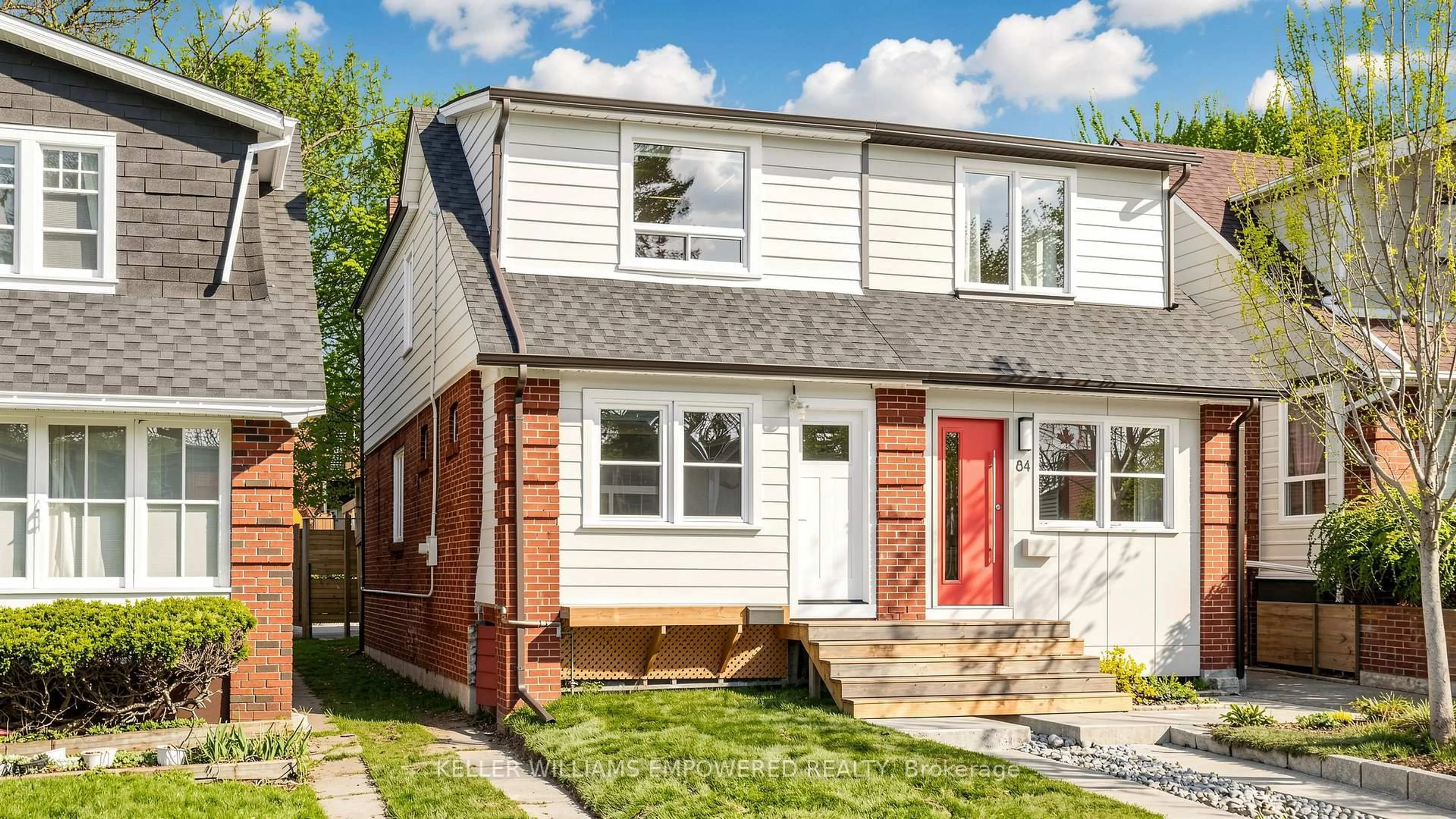 Home with brick exterior material, street for 82 Billings Ave, Toronto Ontario M4L 2S4