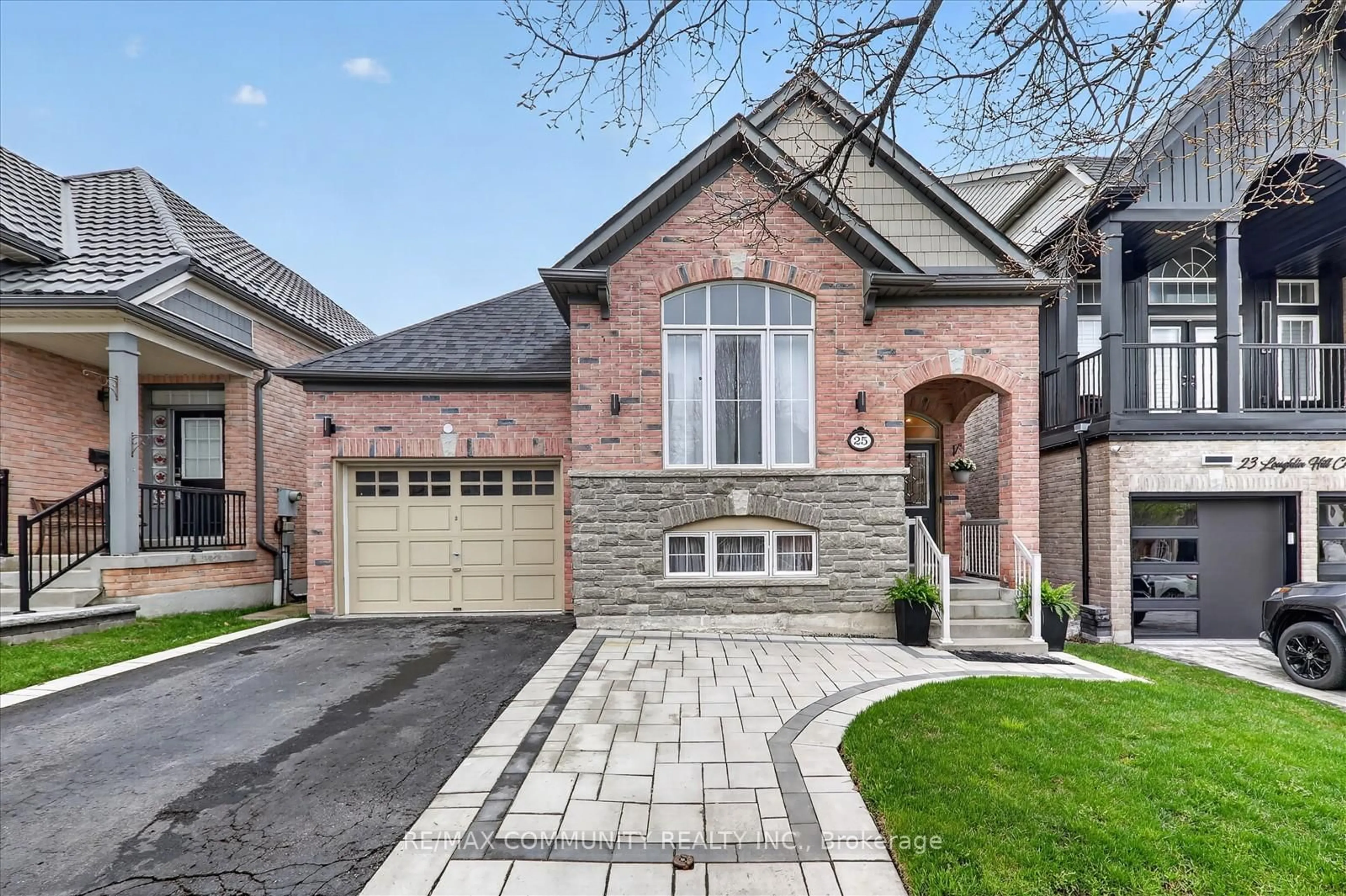 Home with brick exterior material, street for 25 Loughlin Hill Cres, Ajax Ontario L1Z 1P8