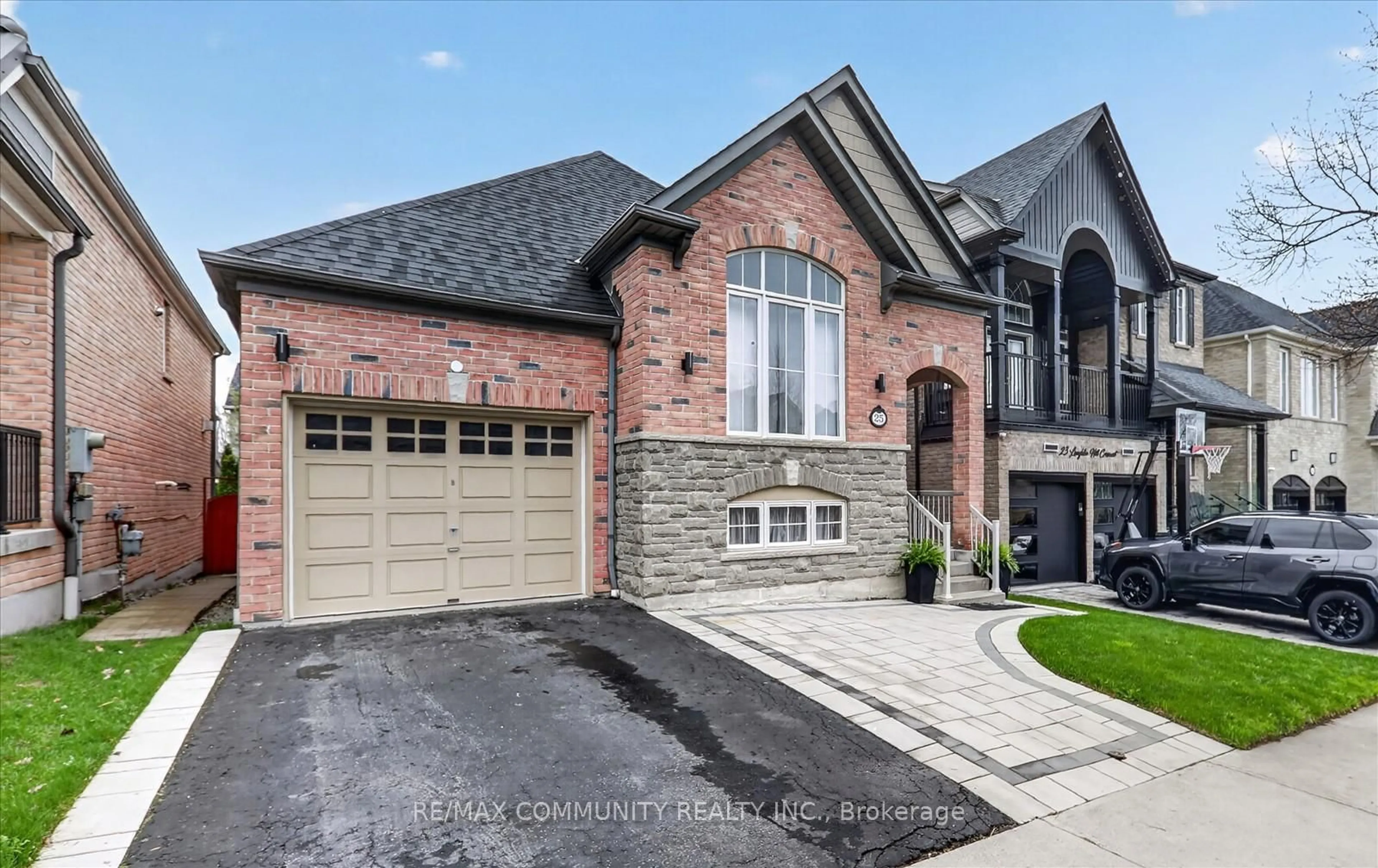Home with brick exterior material, street for 25 Loughlin Hill Cres, Ajax Ontario L1Z 1P8