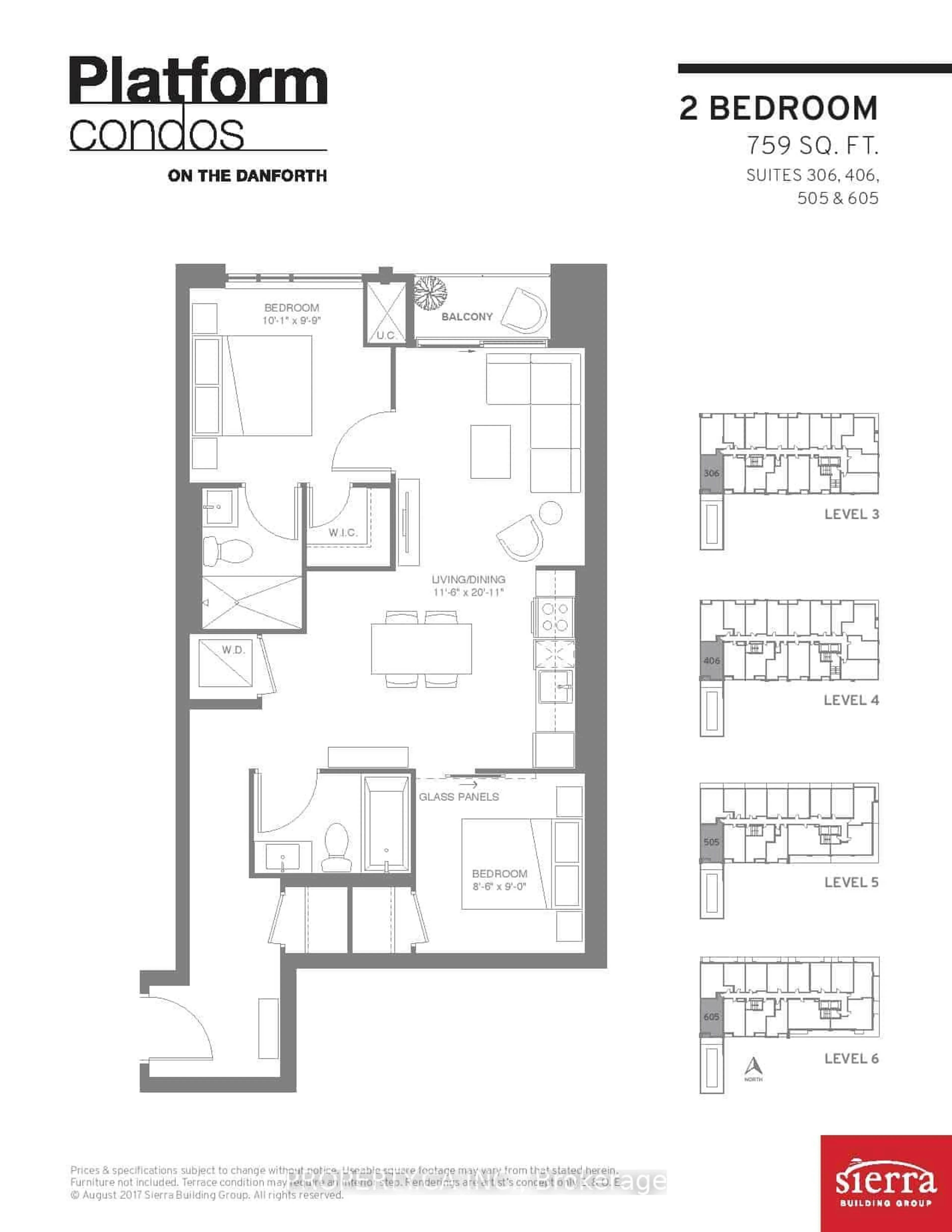 Floor plan for 630 Greenwood Ave #505, Toronto Ontario M4J 0A8