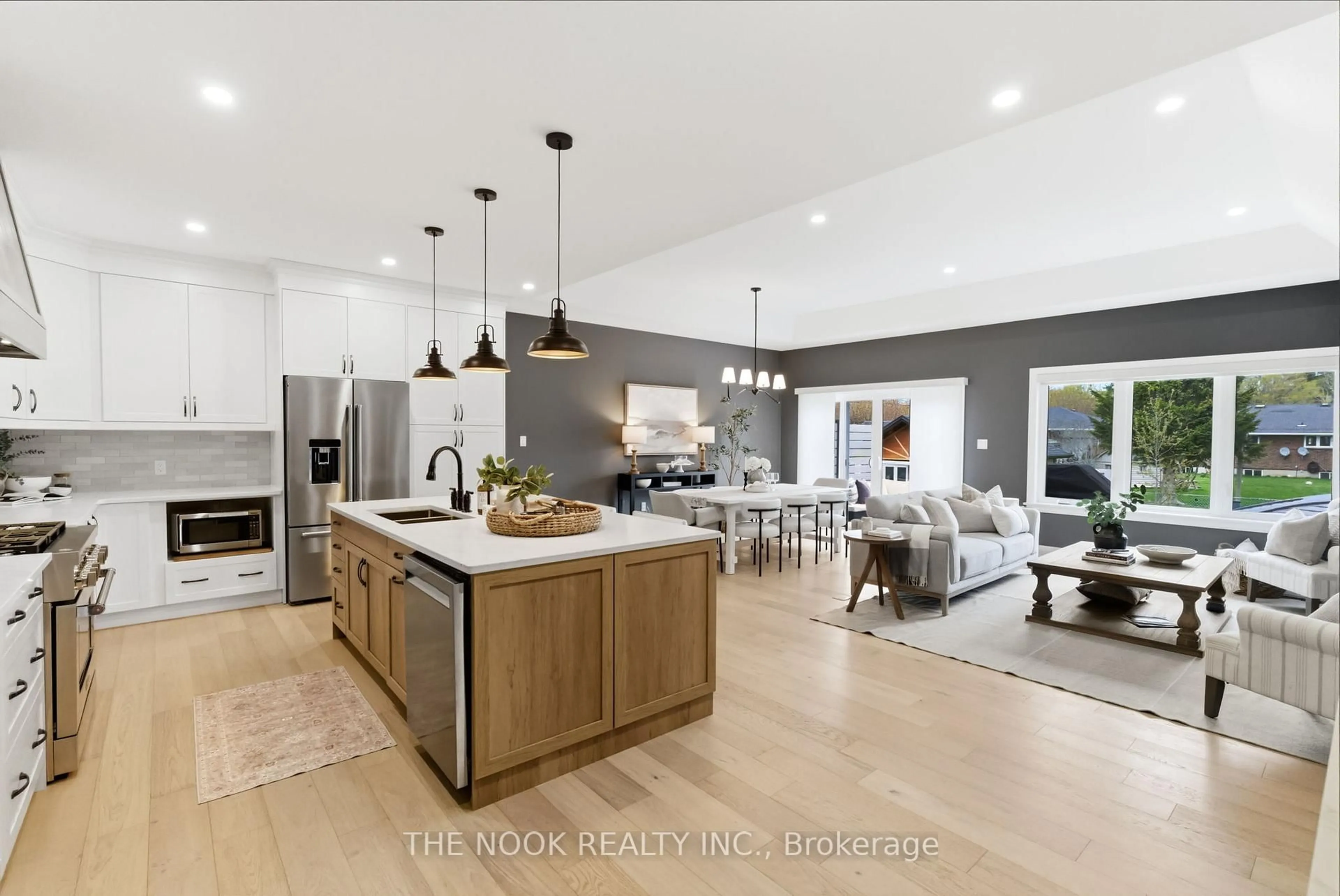 Open concept kitchen, wood/laminate floor for 75B Duke St, Clarington Ontario L1C 2V7