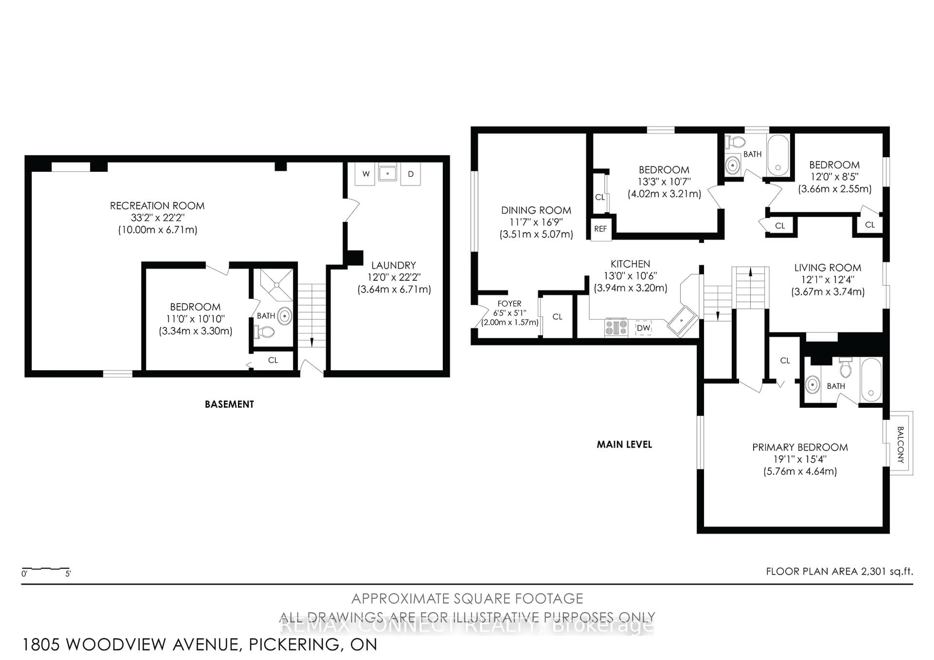 Floor plan for 1805 Woodview Ave, Pickering Ontario L1V 1L3