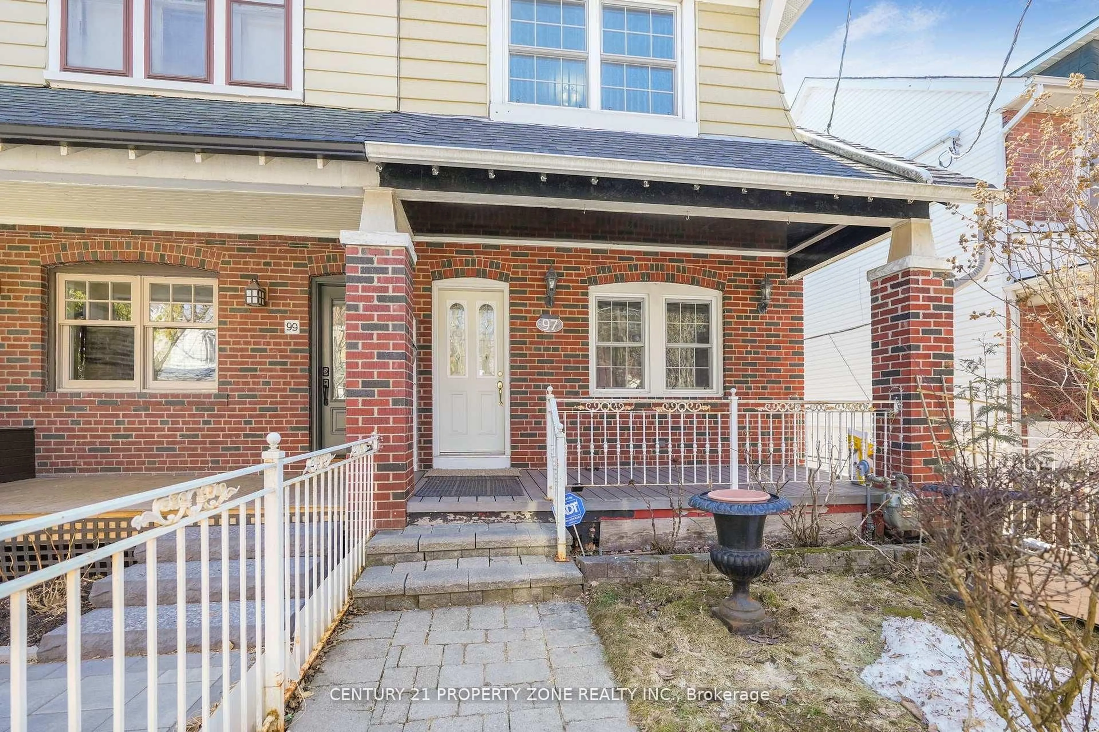 Home with brick exterior material, street for 97 SPARKHALL Ave, Toronto Ontario M4K 1G7