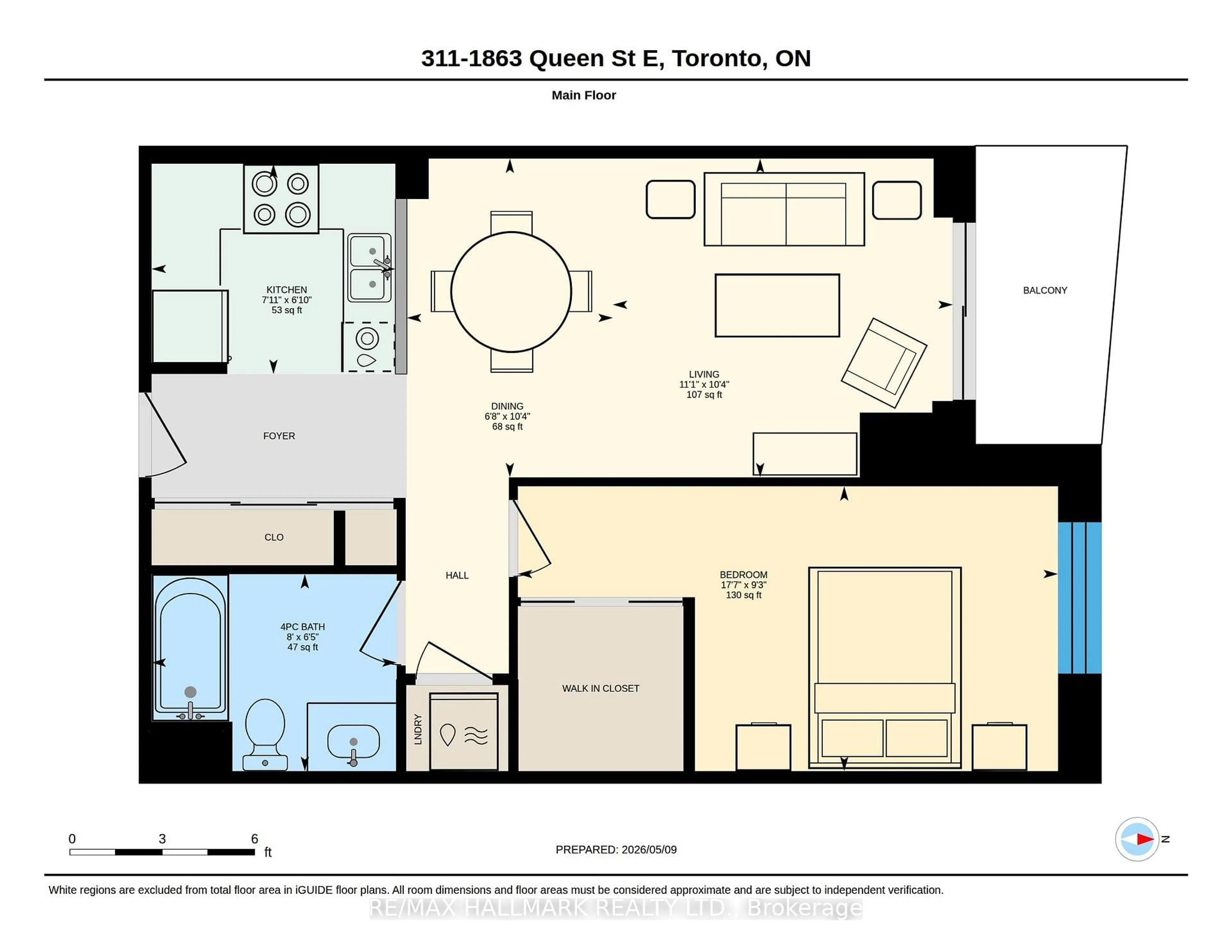 Floor plan for 1863 Queen St #311, Toronto Ontario M4L 3Y6