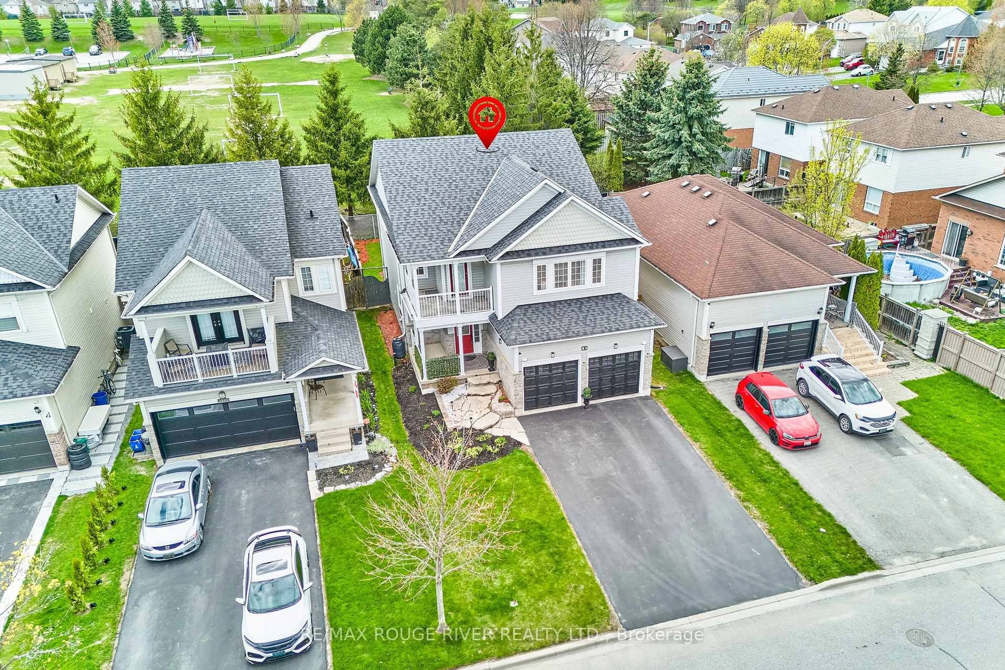 A pic from outside/outdoor area/front of a property/back of a property/a pic from drone, street for 52 Rickaby St, Clarington Ontario L1C 5J6