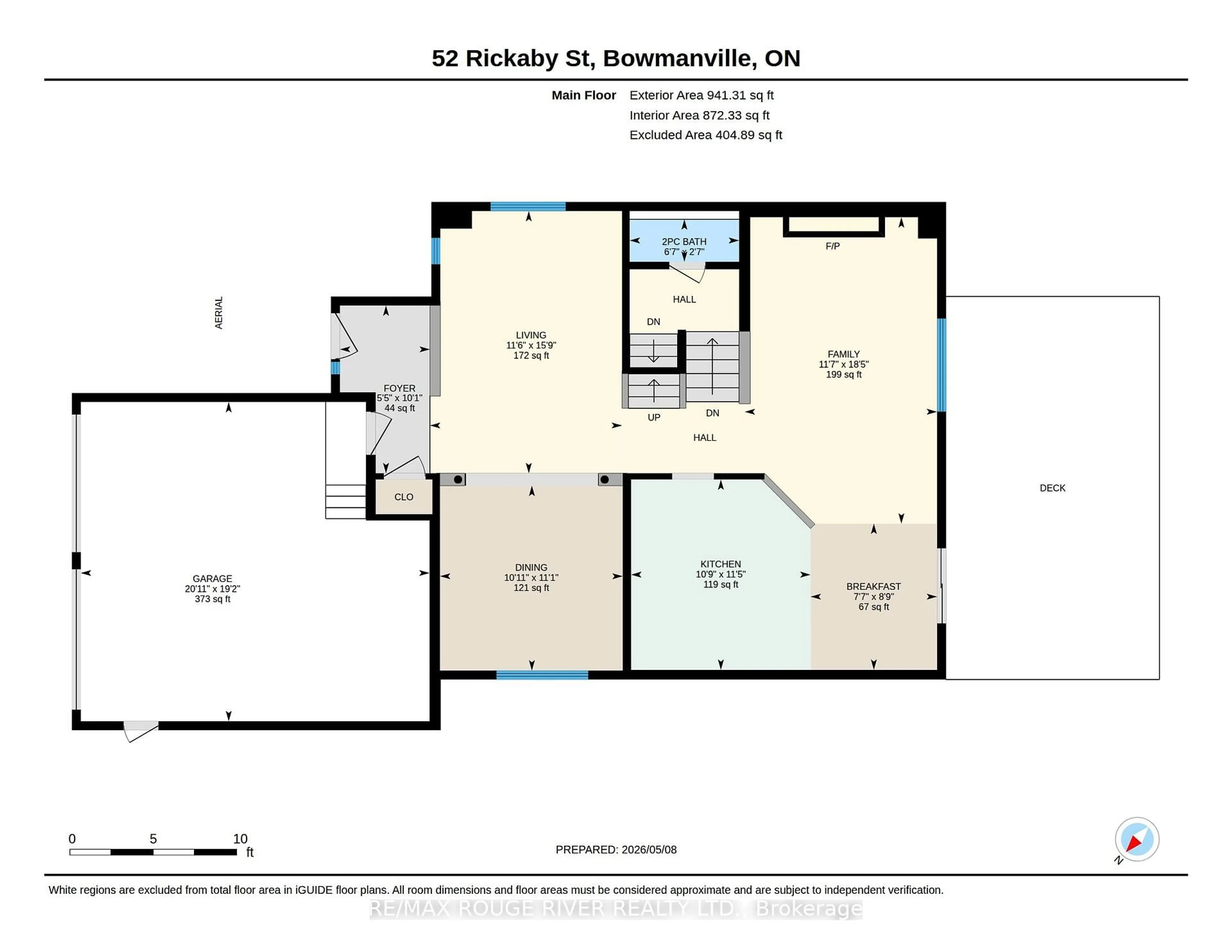 Floor plan for 52 Rickaby St, Clarington Ontario L1C 5J6
