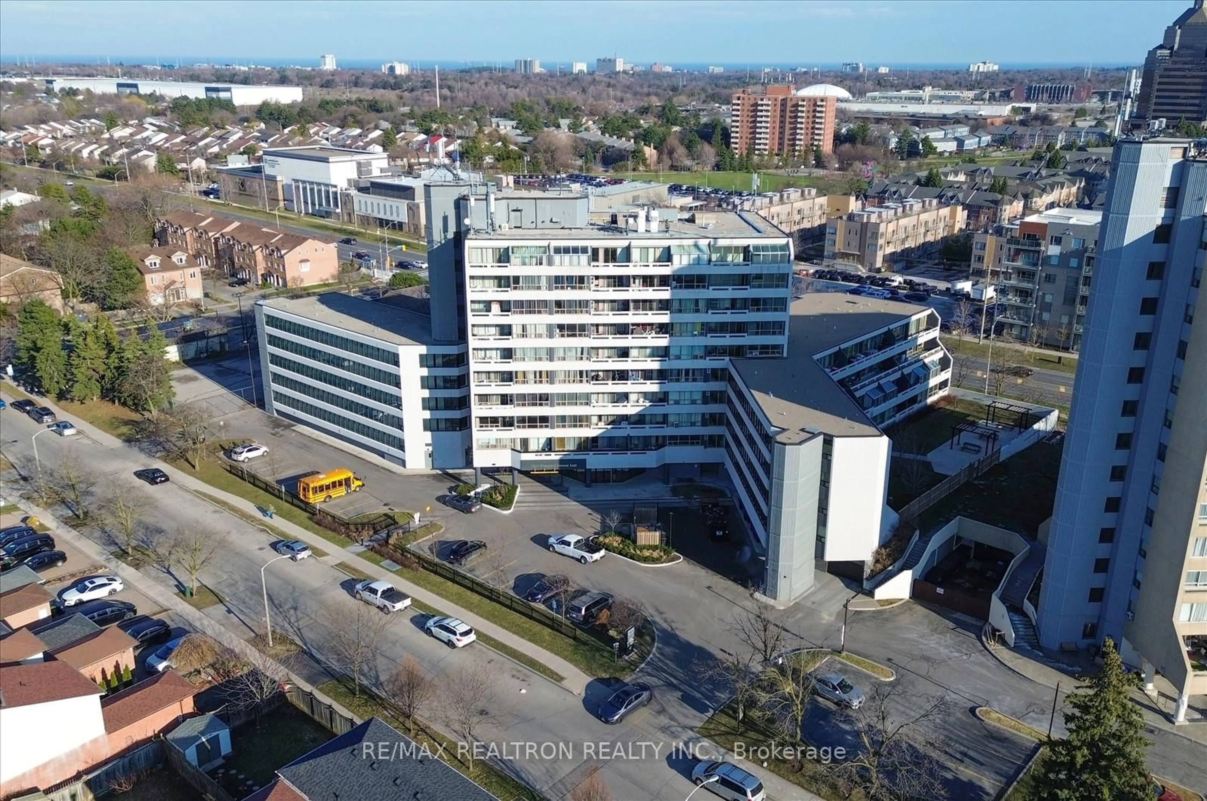 A pic from outside/outdoor area/front of a property/back of a property/a pic from drone, building for 5580 Sheppard Ave #1001, Toronto Ontario M1B 2L3
