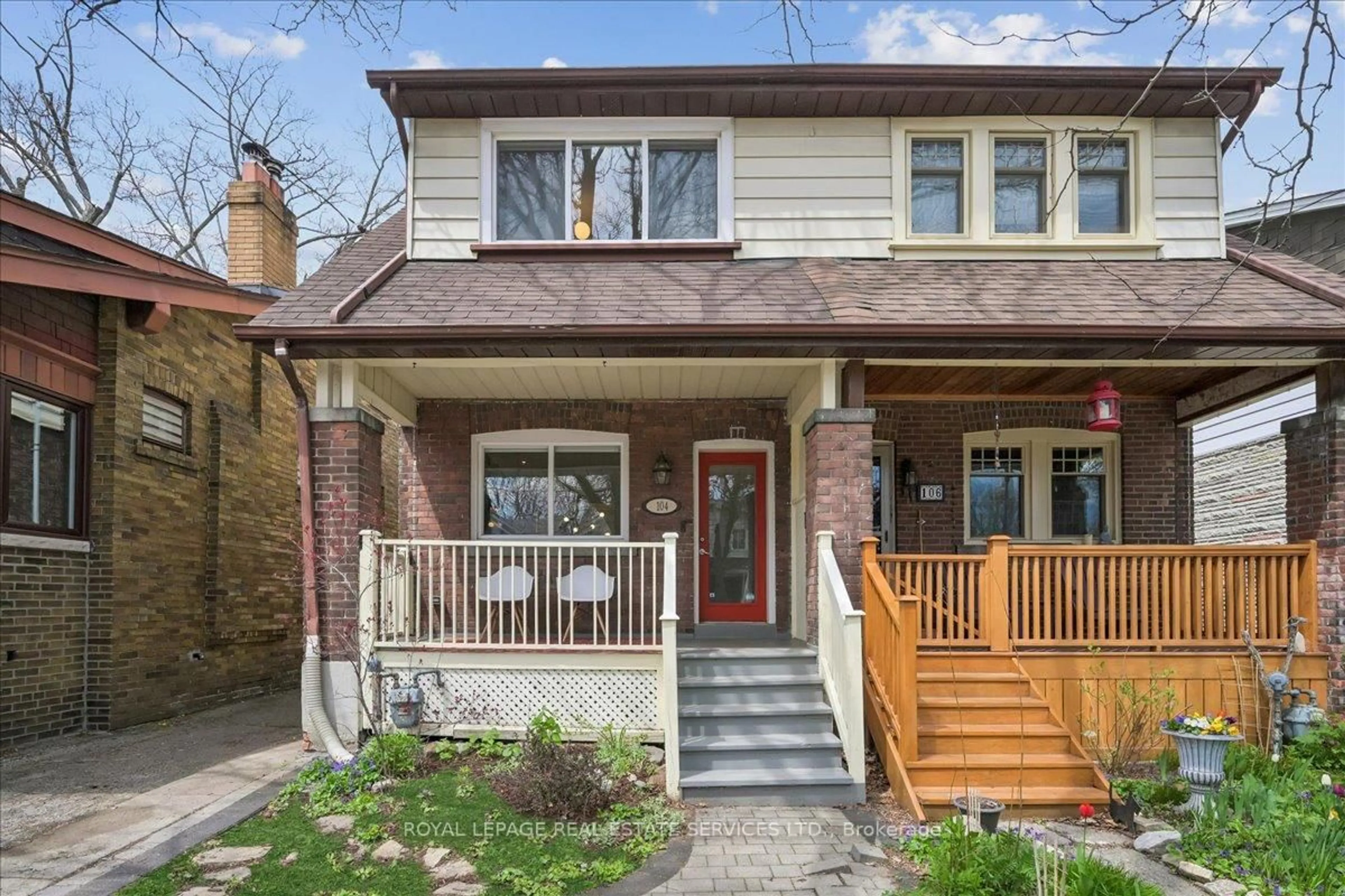 Home with brick exterior material, street for 104 Oakcrest Ave, Toronto Ontario M4C 1B7