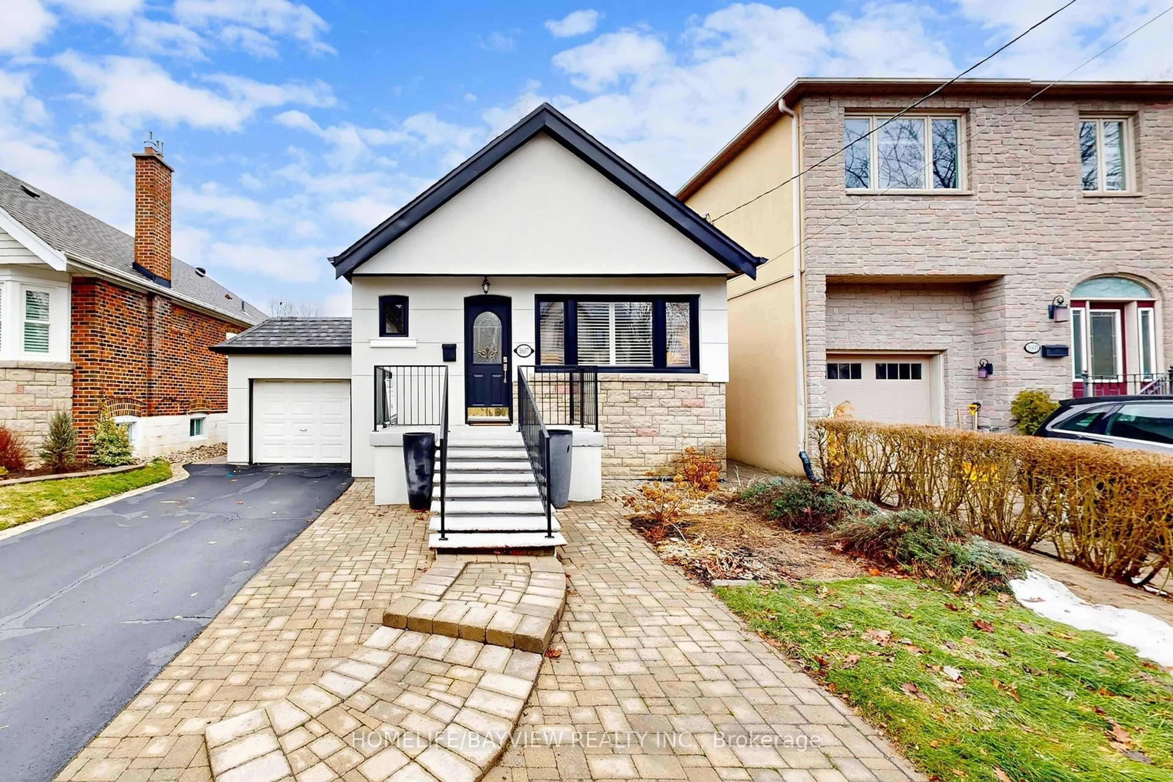 Home with brick exterior material, street for 1607 Woodbine Heights Blvd, Toronto Ontario M4B 3A3
