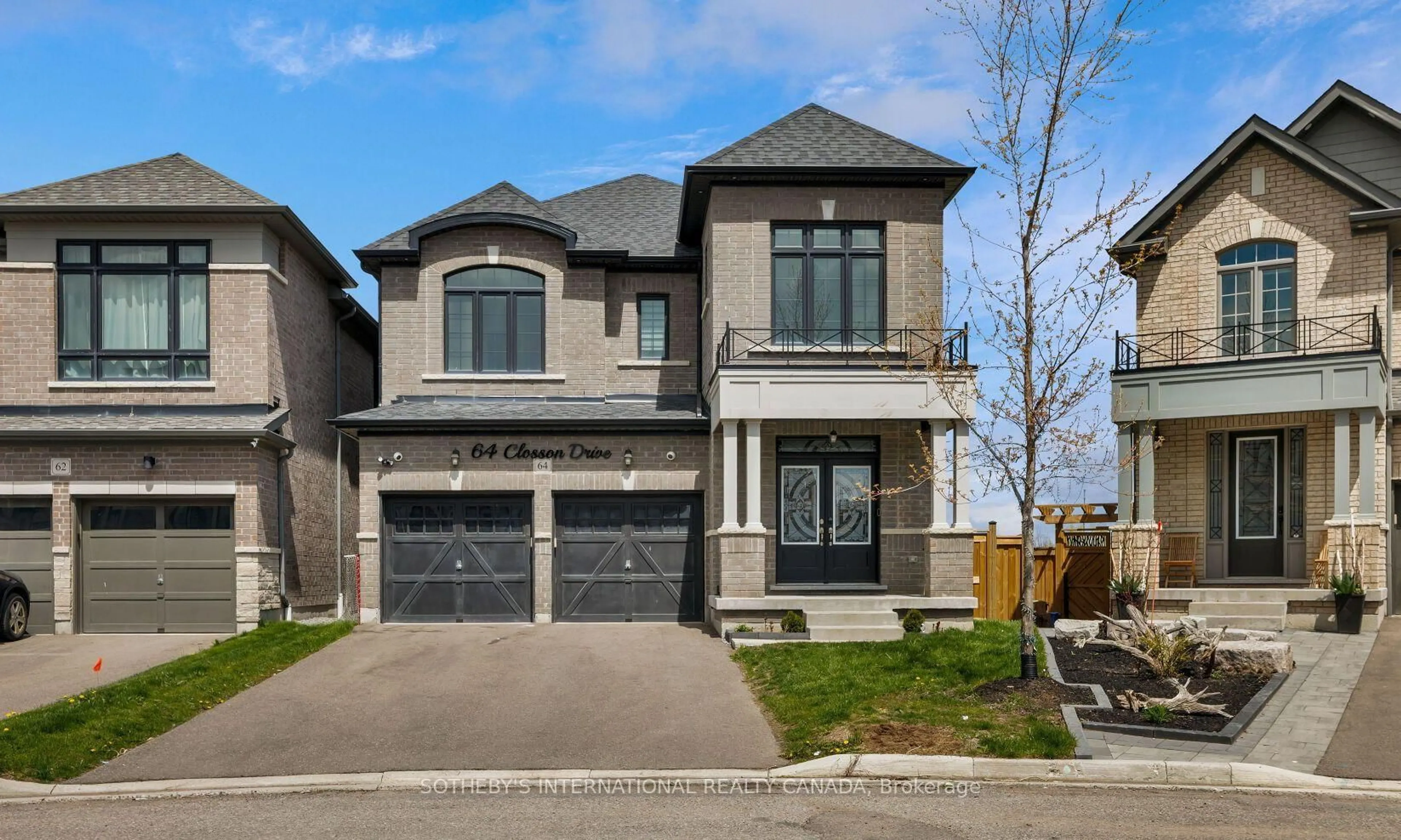 Home with brick exterior material, street for 64 Closson Dr, Whitby Ontario L1P 0M9