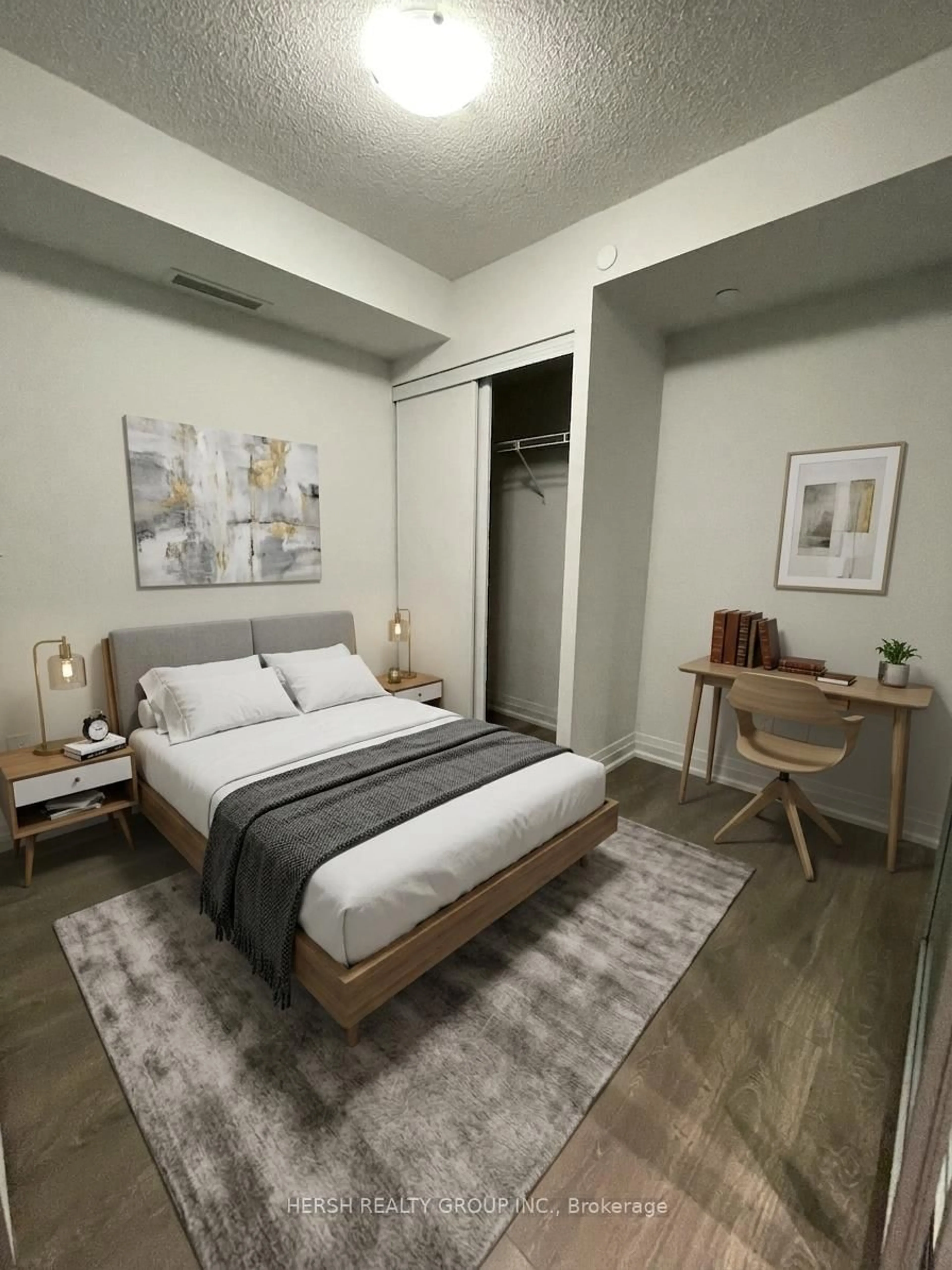 Bedroom with bed, unknown for 20 Meadowglen Pl #522, Toronto Ontario M1H 2Y5