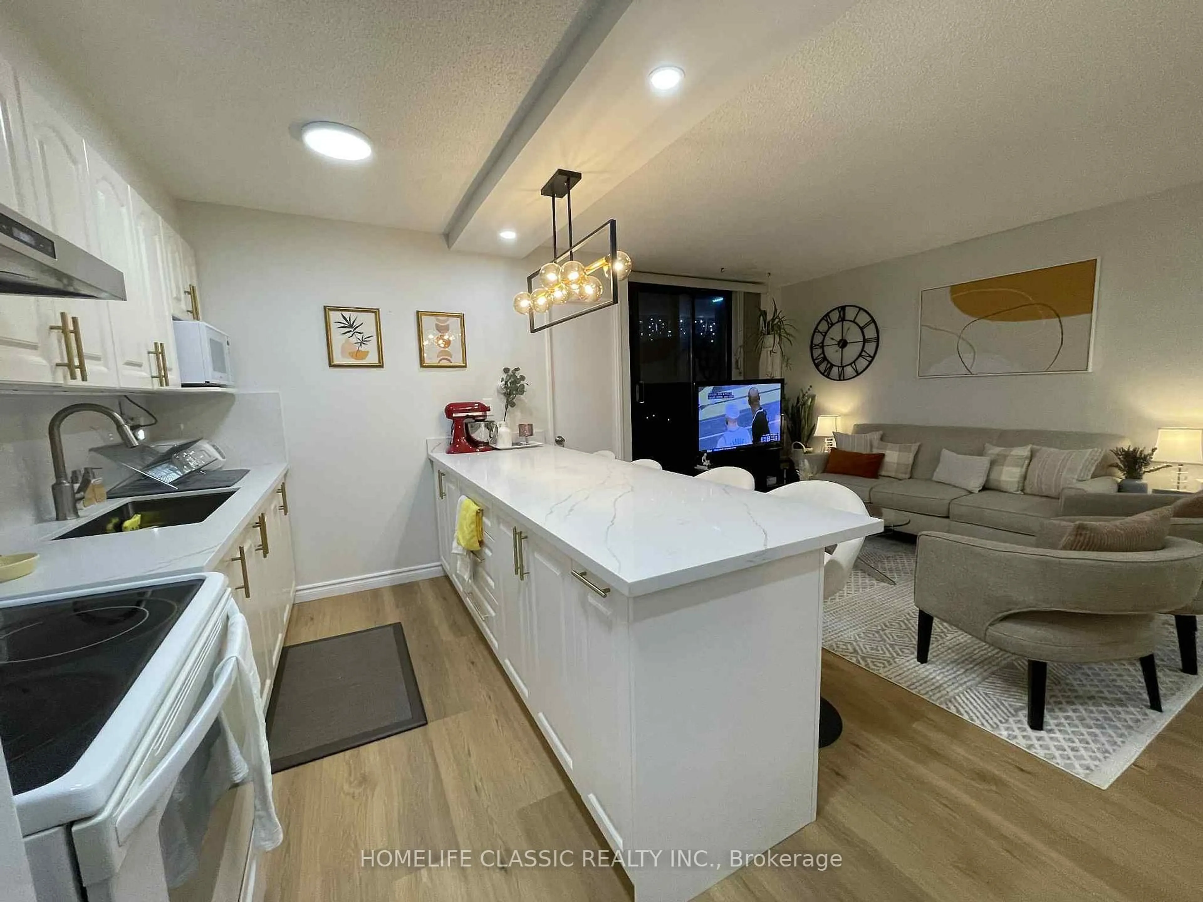 Open concept kitchen, unknown for 90 Ling Rd #603, Toronto Ontario M1E 4Y3