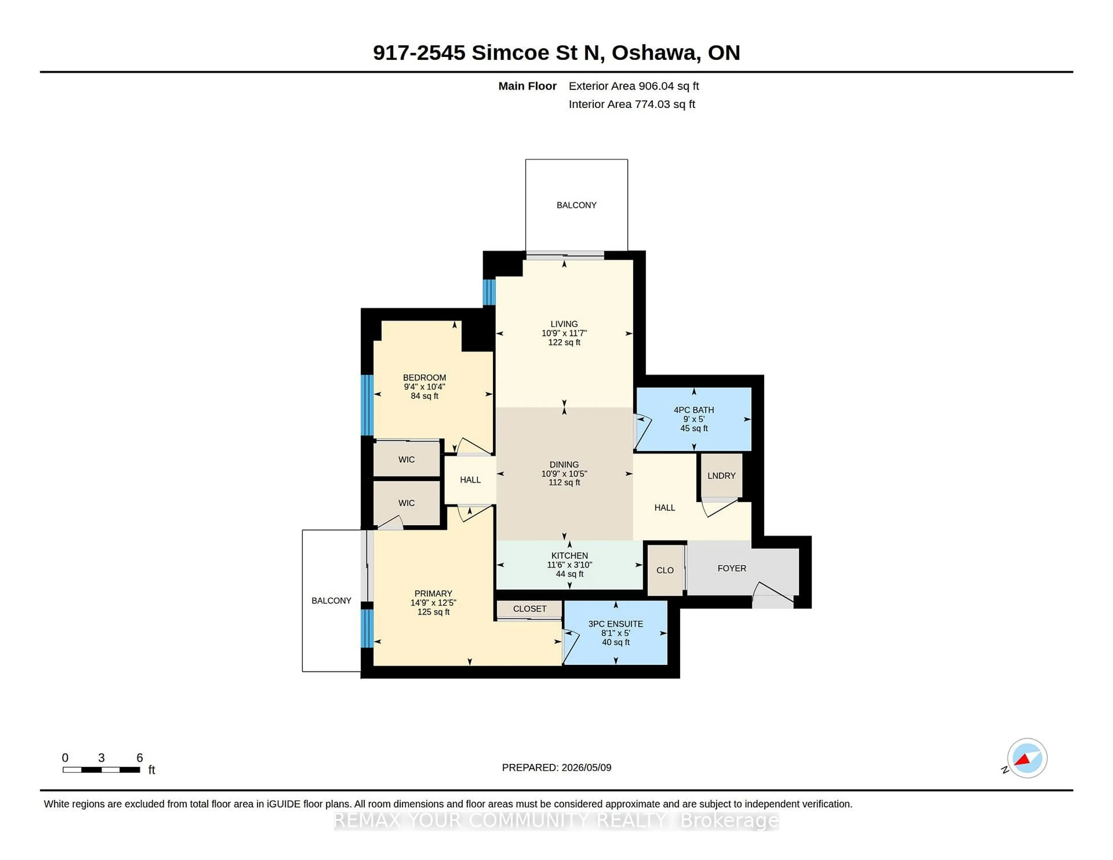Floor plan for 2545 Simcoe St #917, Oshawa Ontario L1L 0W3