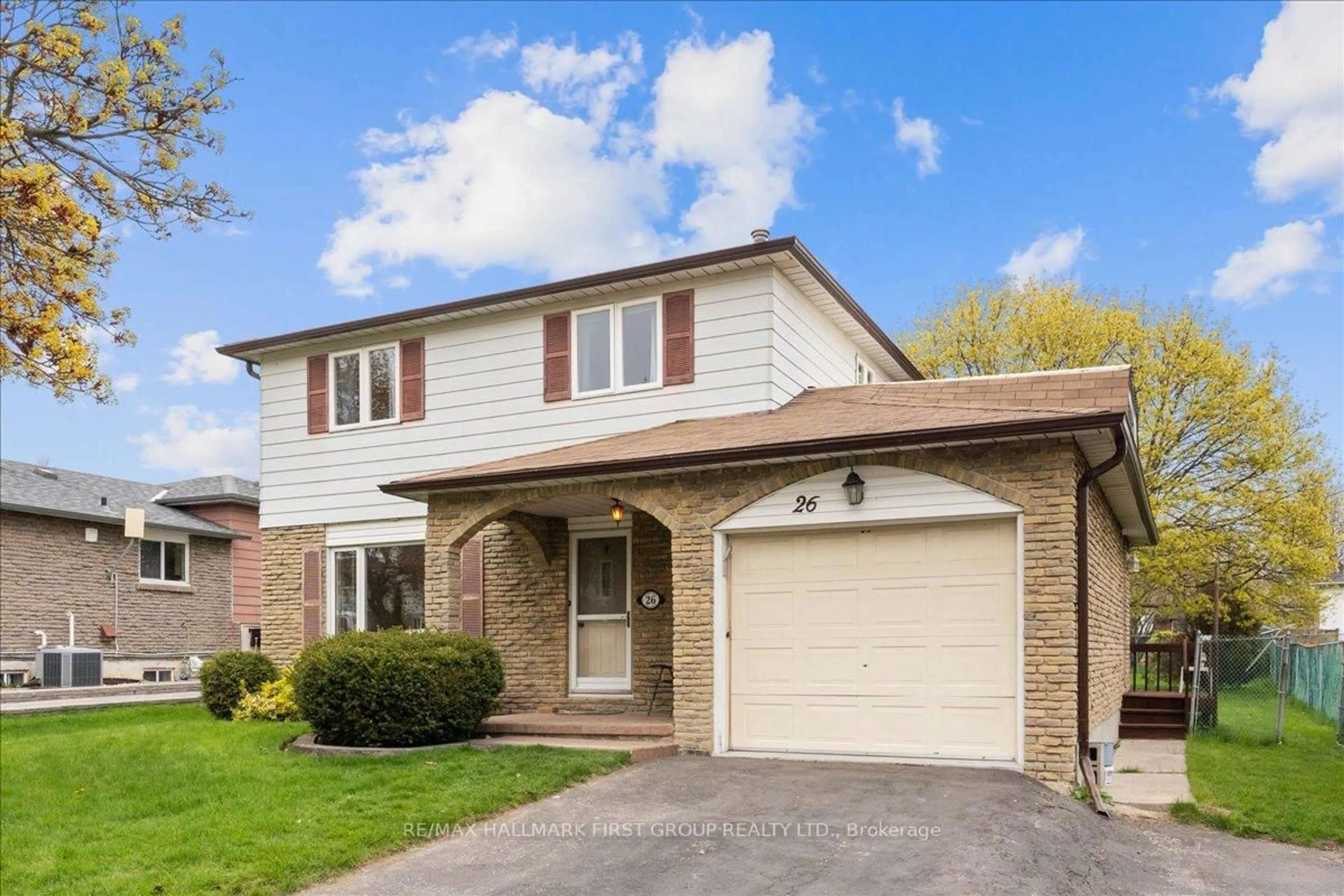 Home with vinyl exterior material, street for 26 Harland Cres, Ajax Ontario L1S 1J9