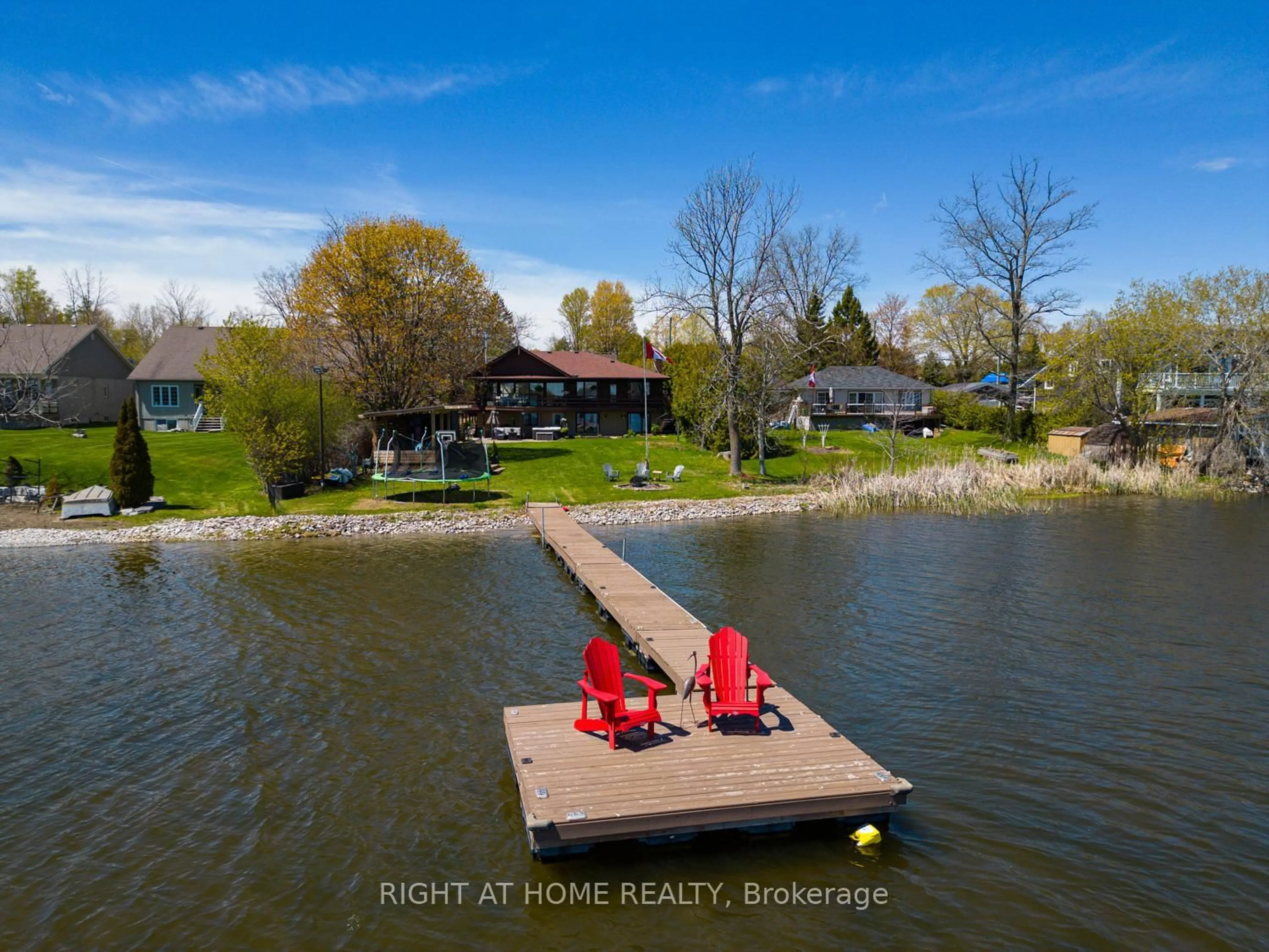 A pic from outside/outdoor area/front of a property/back of a property/a pic from drone, water/lake/river/ocean view for 77 Aldred Dr, Scugog Ontario L9L 1B4