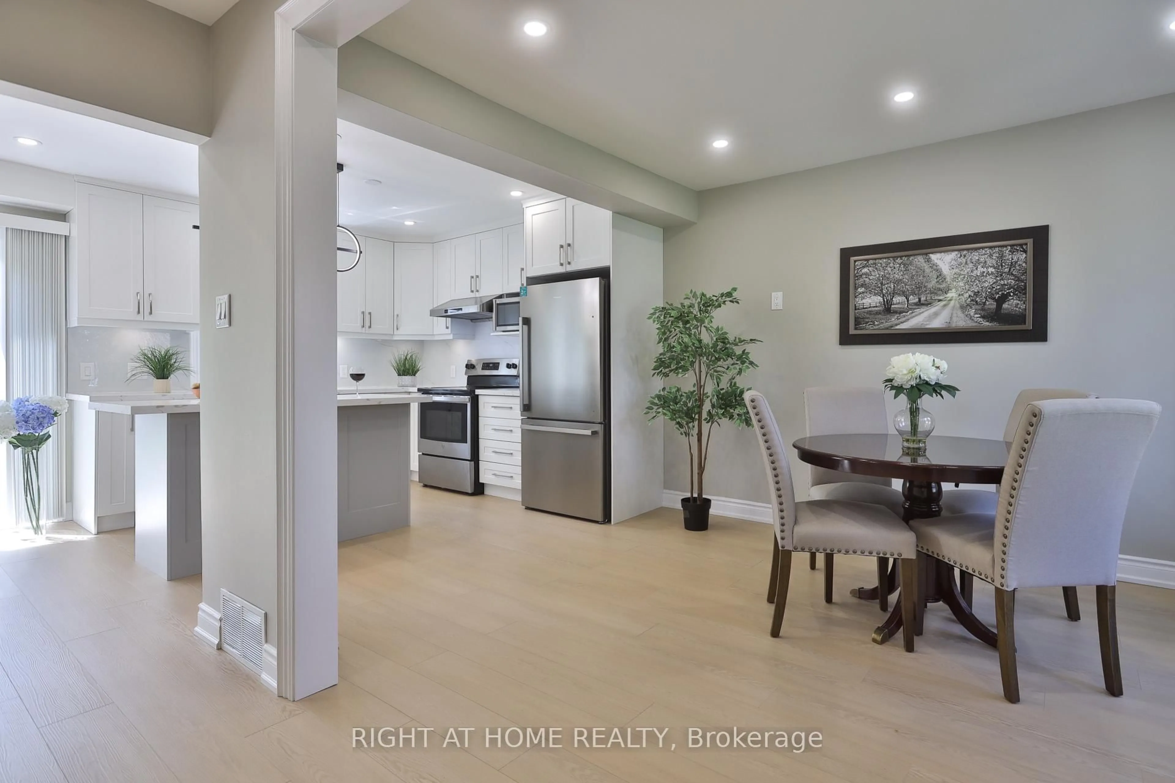 Open concept kitchen, ceramic/tile floor for 60 Aragon Ave, Toronto Ontario M1T 1X9