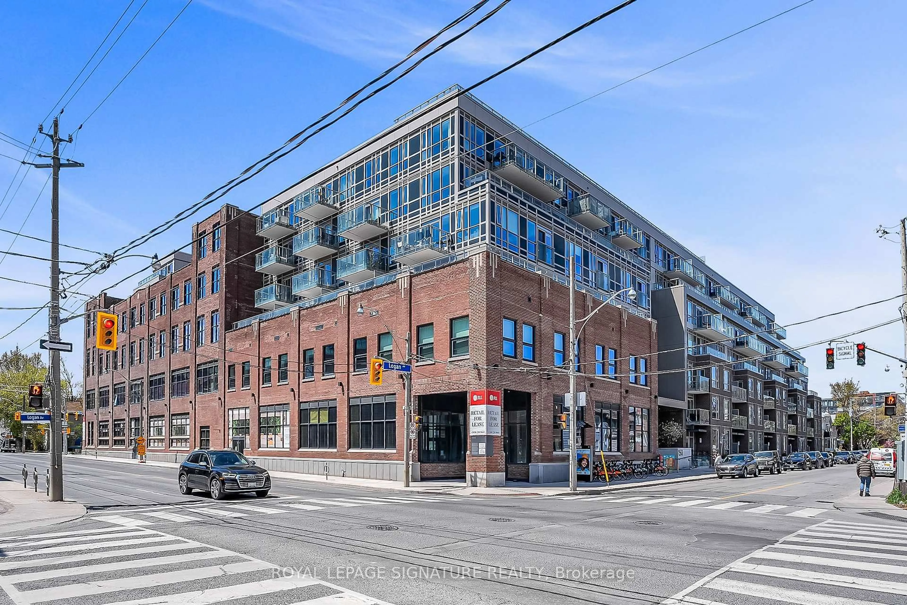 Home with brick exterior material, street for 150 Logan Ave, Toronto Ontario M4M 0E4
