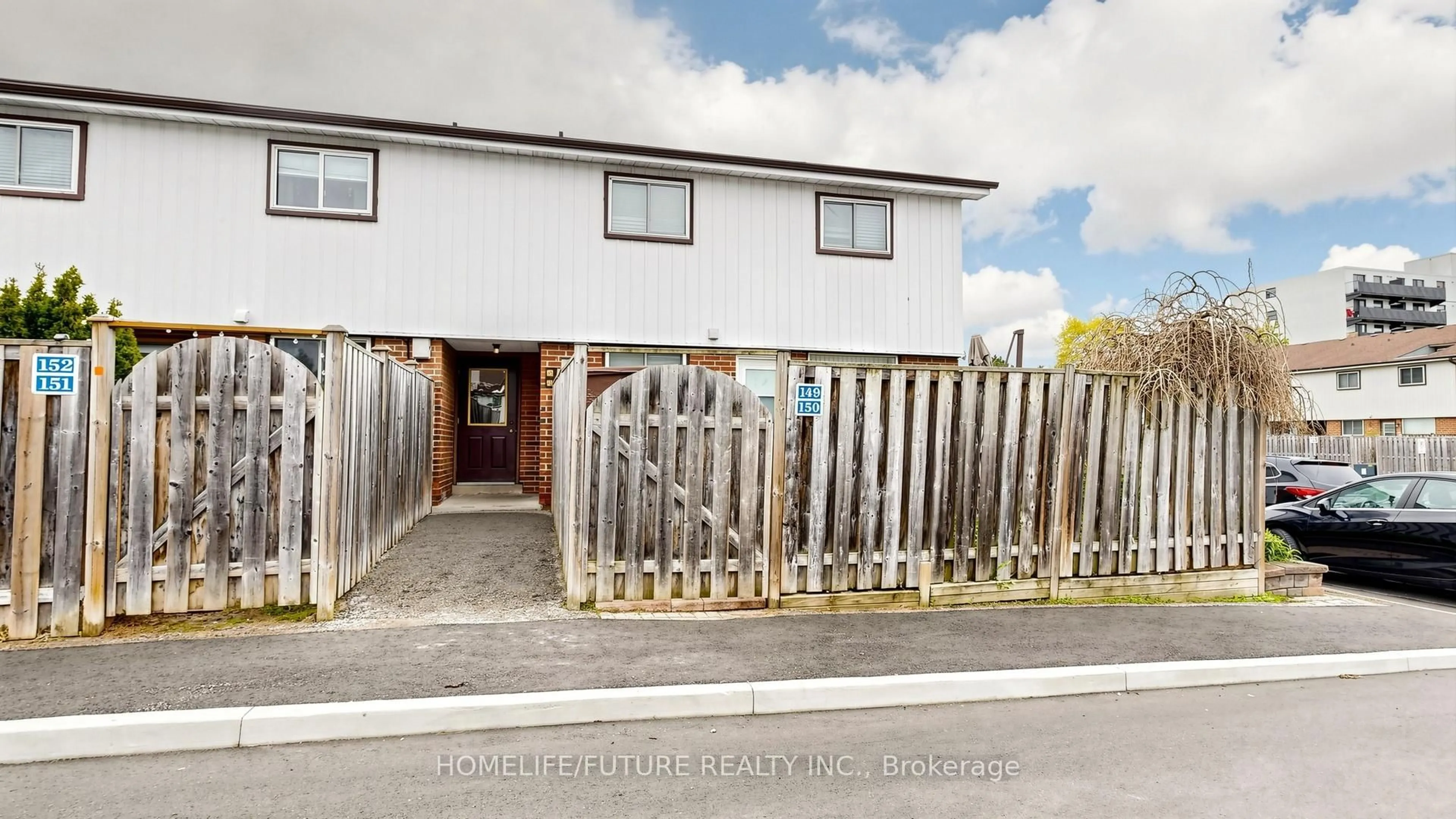A pic from outside/outdoor area/front of a property/back of a property/a pic from drone, street for 120 Nonquon Rd #150, Oshawa Ontario L1G 7E6