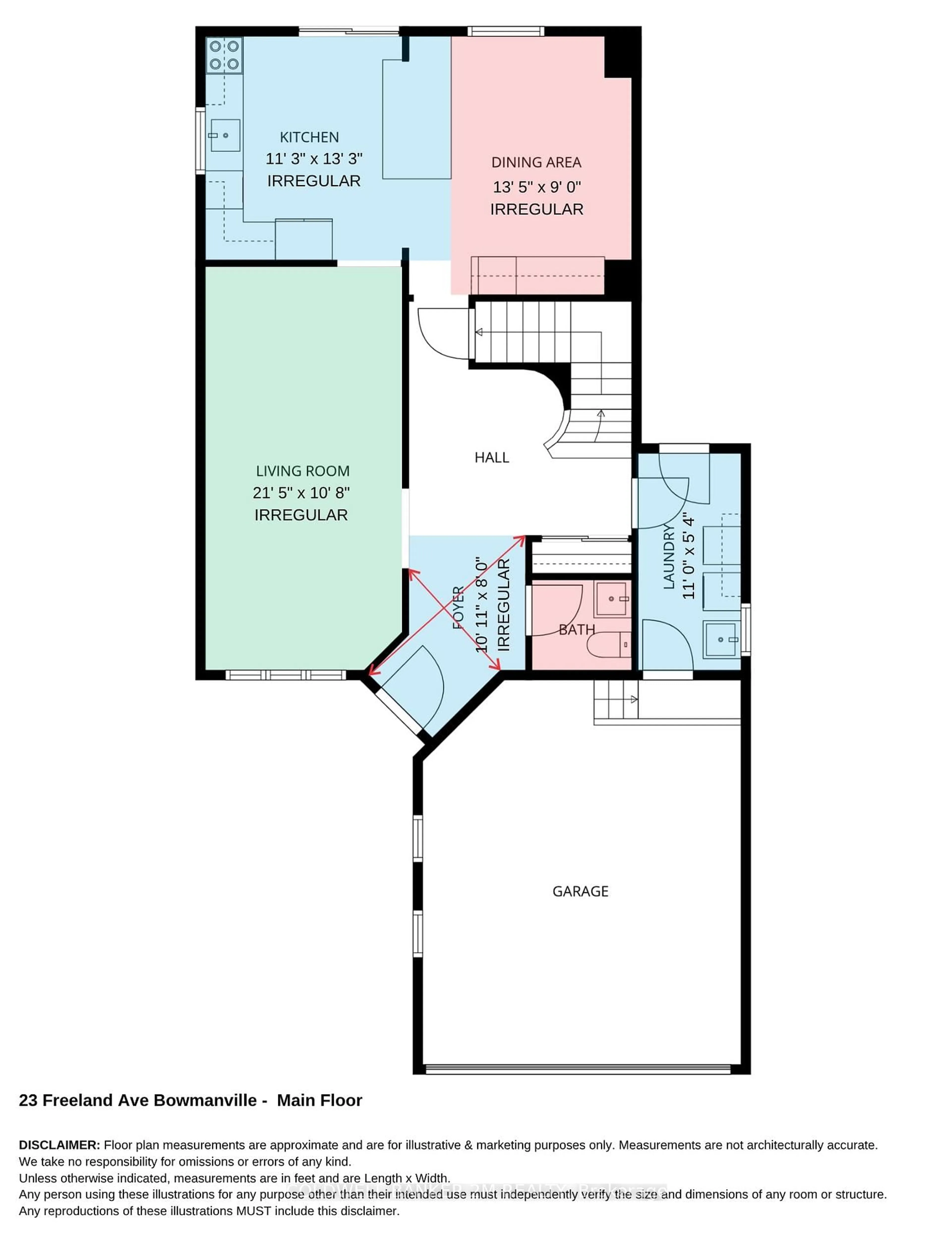 Floor plan for 23 Freeland Ave, Clarington Ontario L1C 4R9