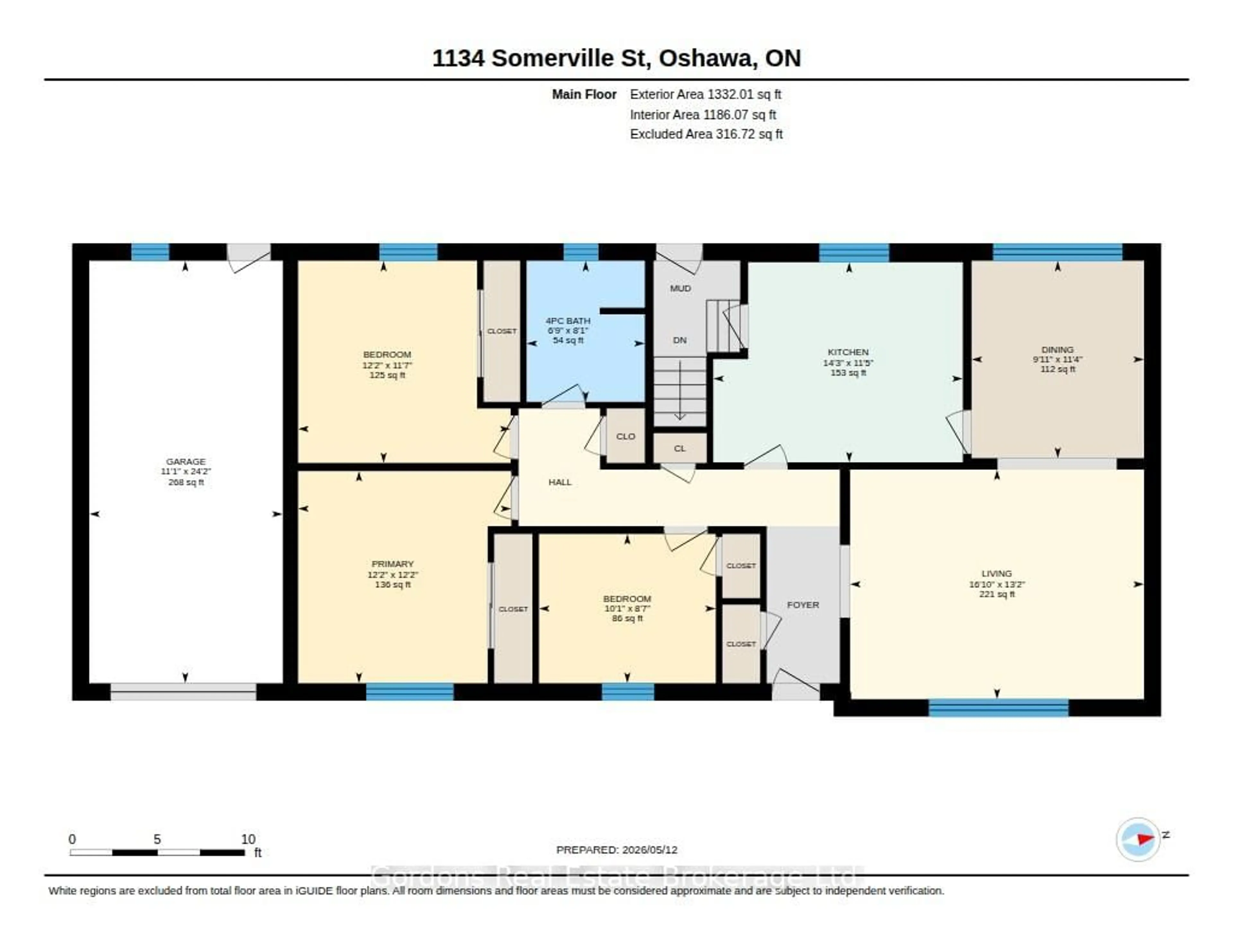 Floor plan for 1134 Somerville St, Oshawa Ontario L1G 4K5