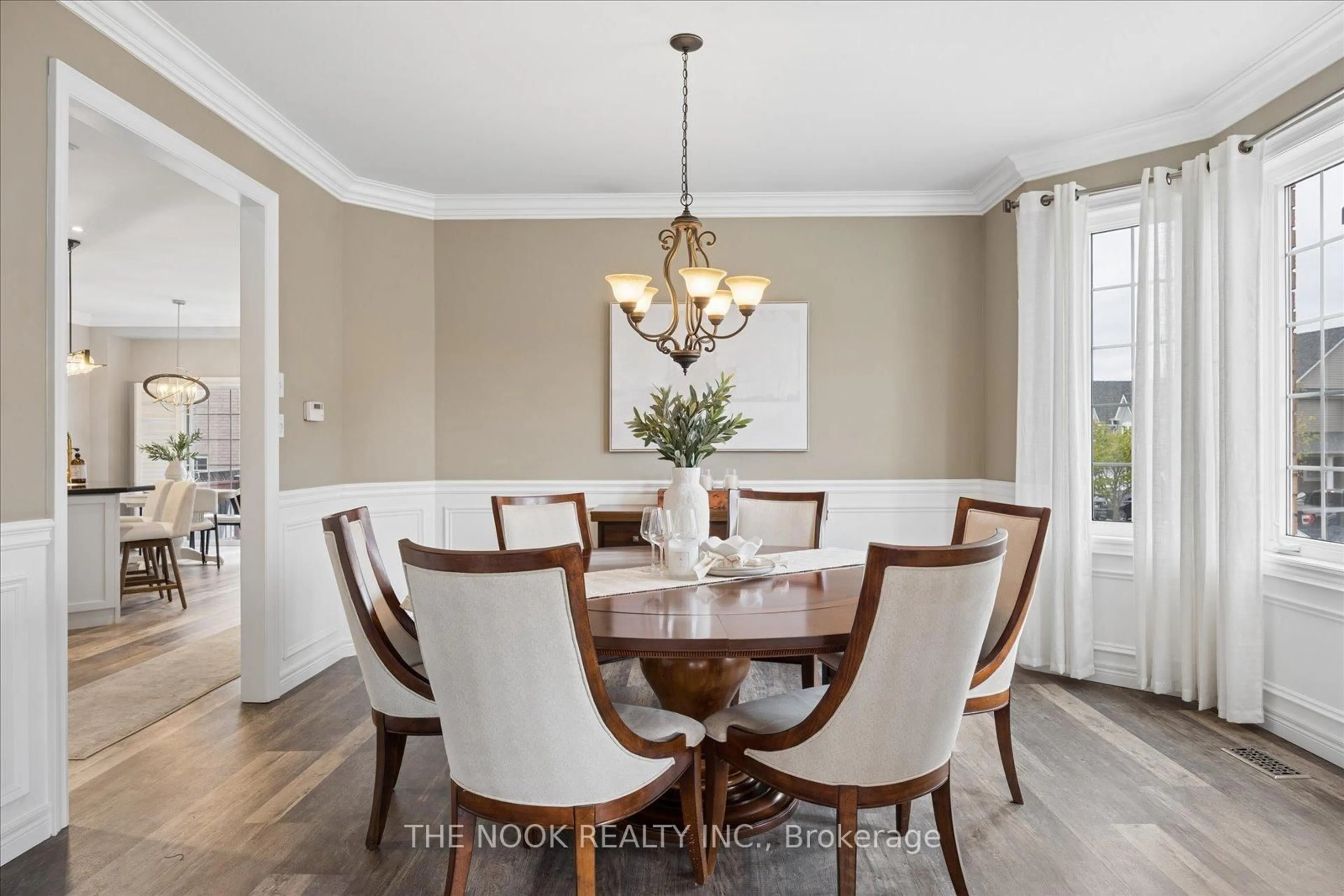Dining room, wood/laminate floor for 1573 Arborwood Dr, Oshawa Ontario L1K 2Y2