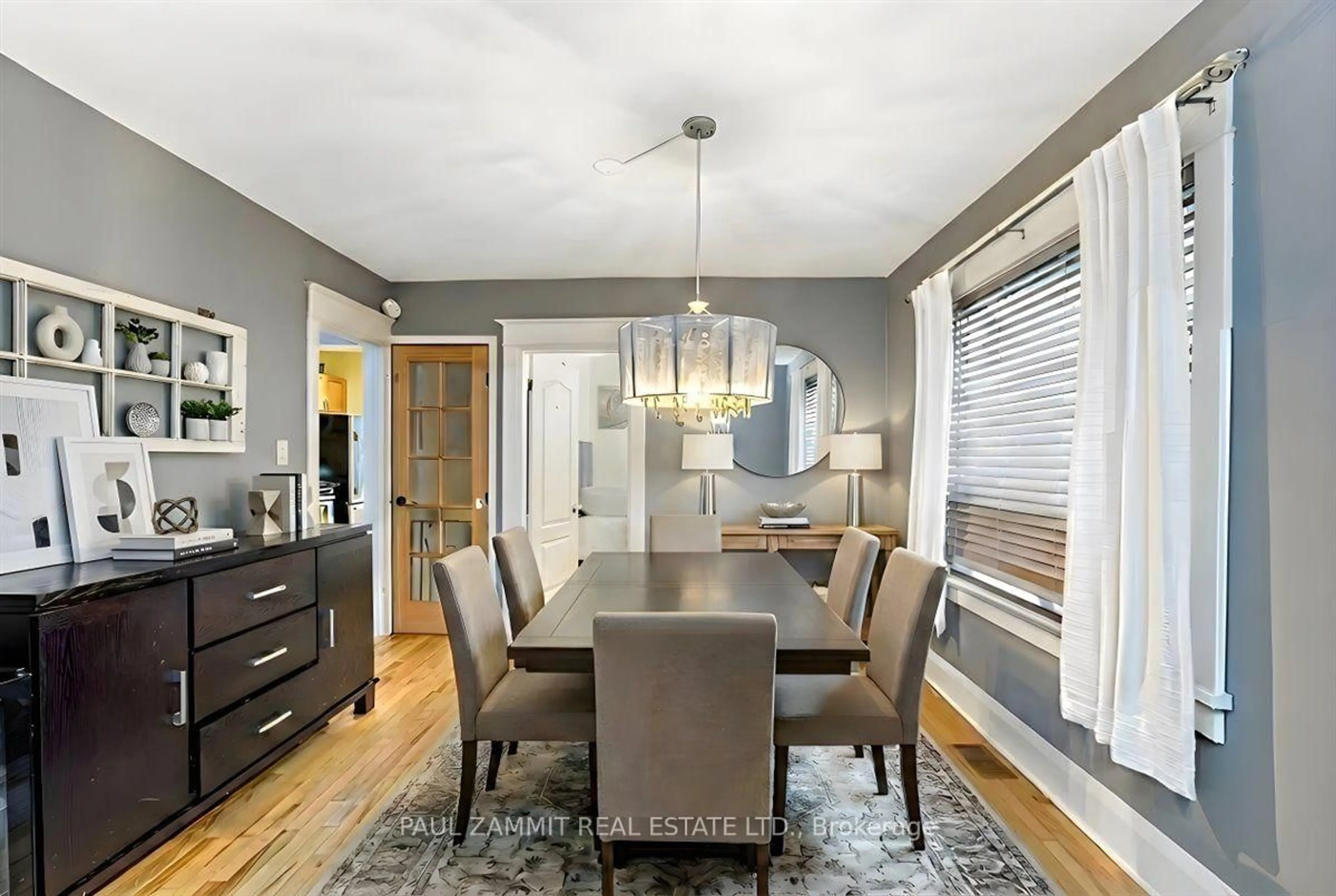Dining room, wood/laminate floor for 4 Binswood Ave, Toronto Ontario M4C 3N3