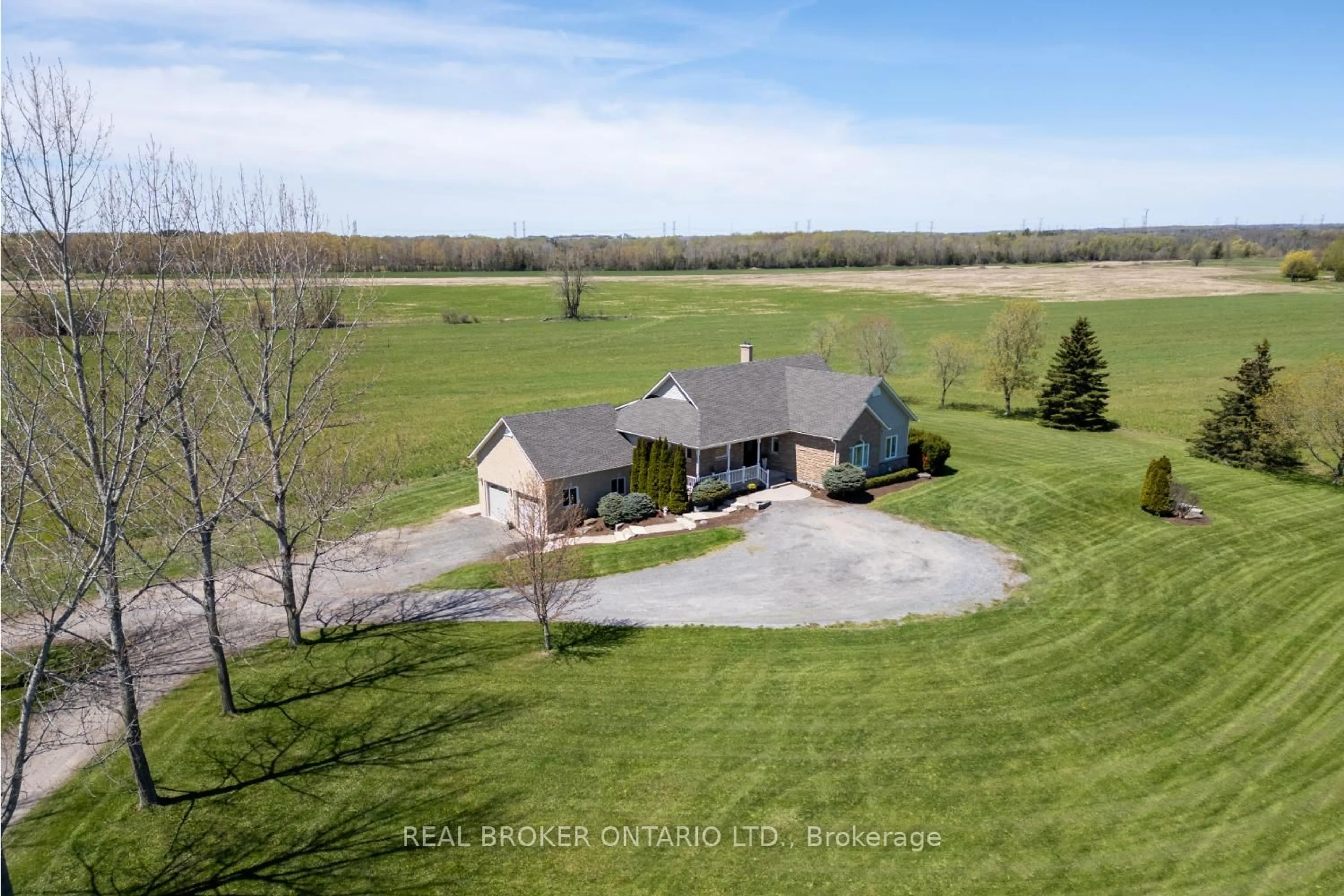 A pic from outside/outdoor area/front of a property/back of a property/a pic from drone, unknown for 4186 Green Rd, Clarington Ontario L0B 1J0
