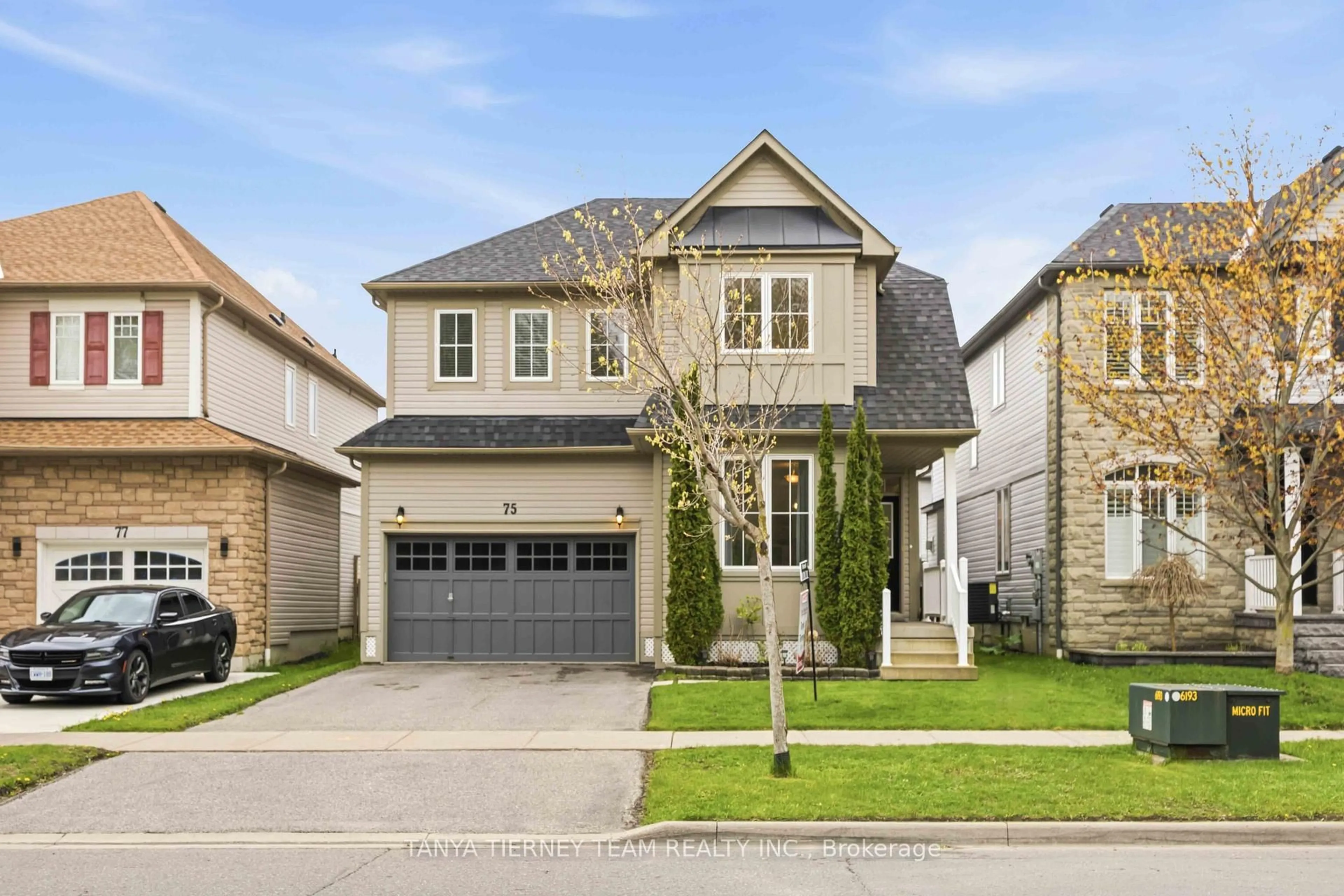 Home with brick exterior material, street for 75 Robert Attersley Dr, Whitby Ontario L1R 0B7