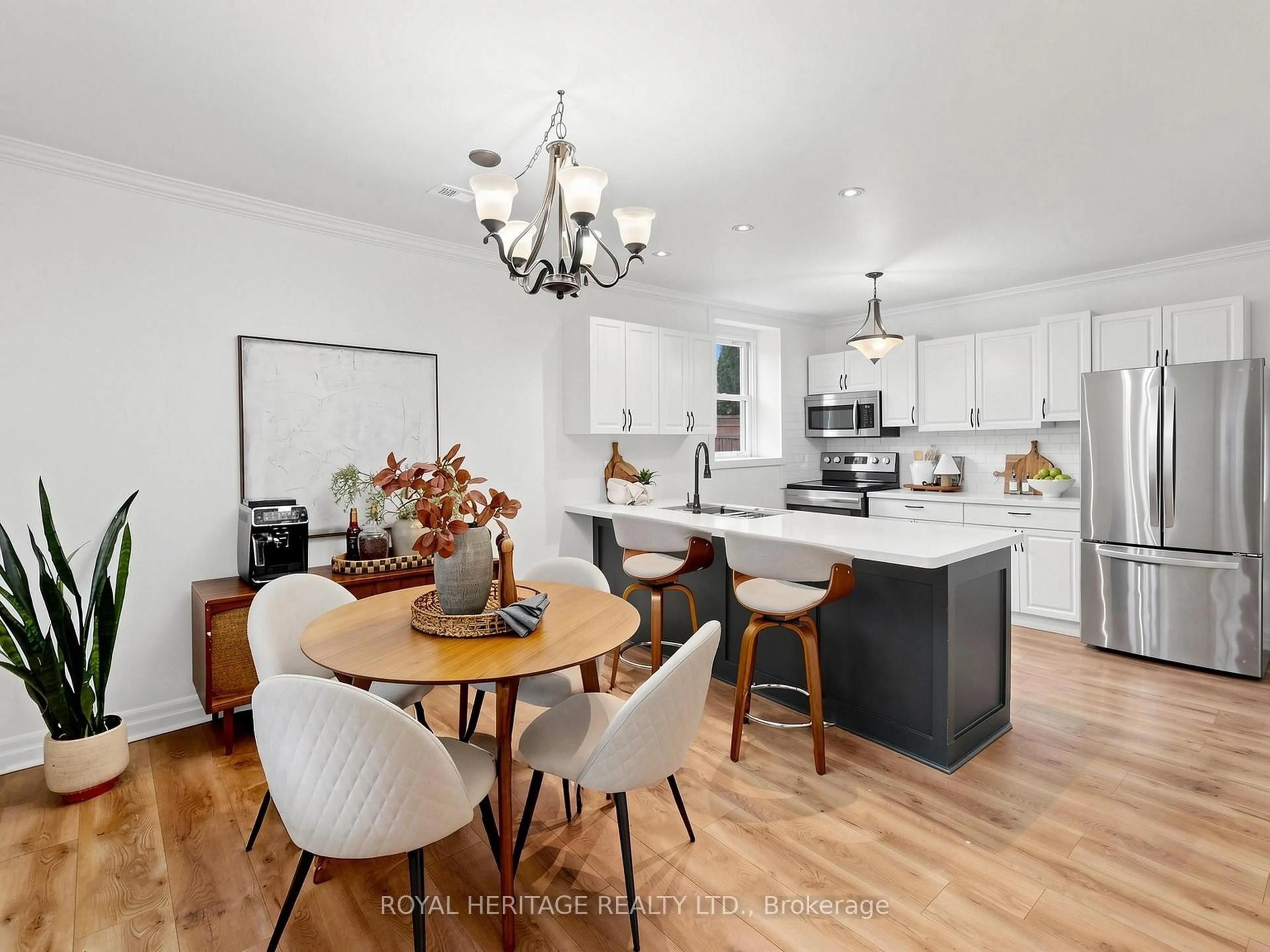 Open concept kitchen, wood/laminate floor for 97 Scugog St, Clarington Ontario L1C 3J3