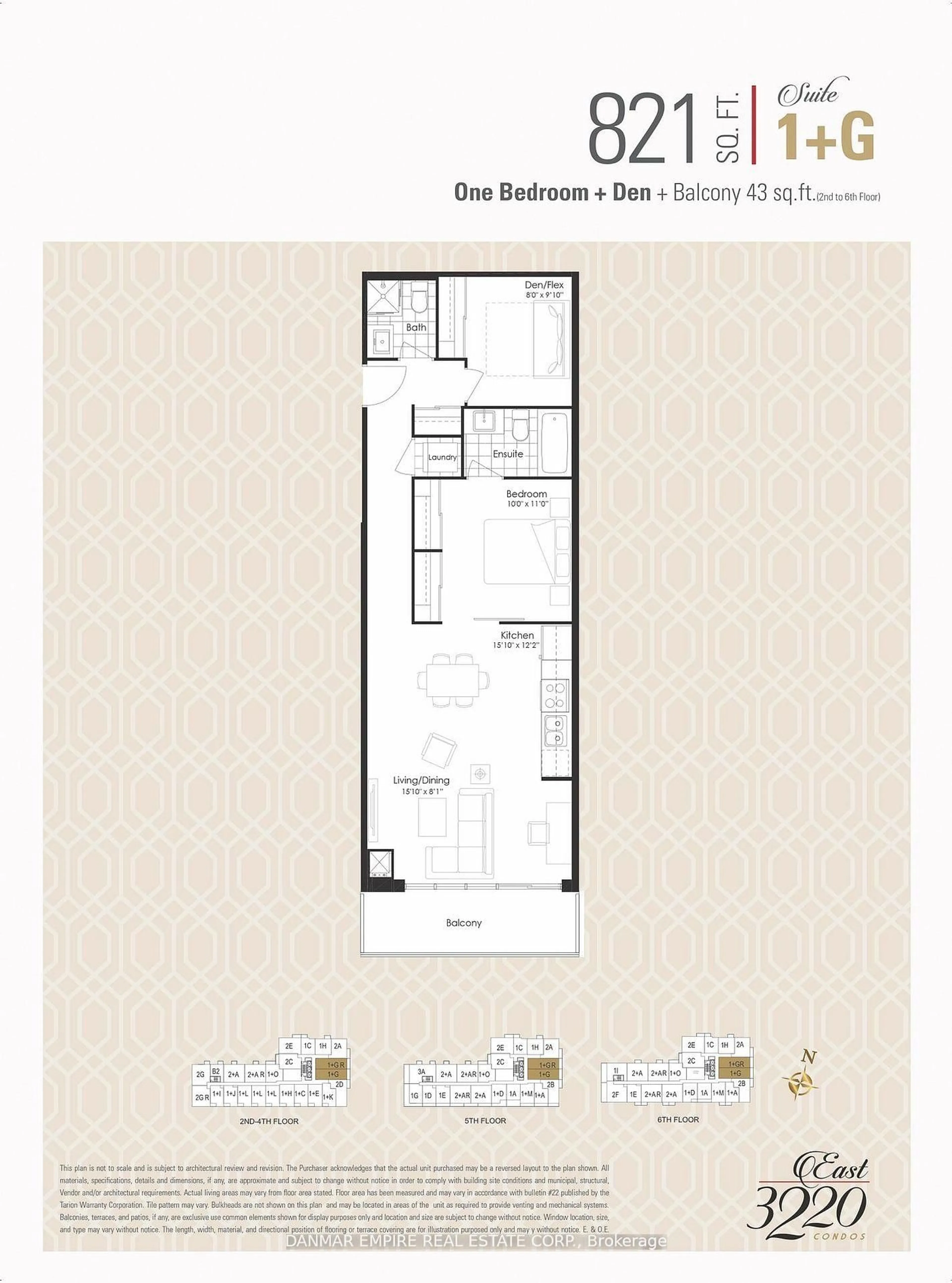 Floor plan for 3220 Sheppard Ave #607, Toronto Ontario M1T 0B7