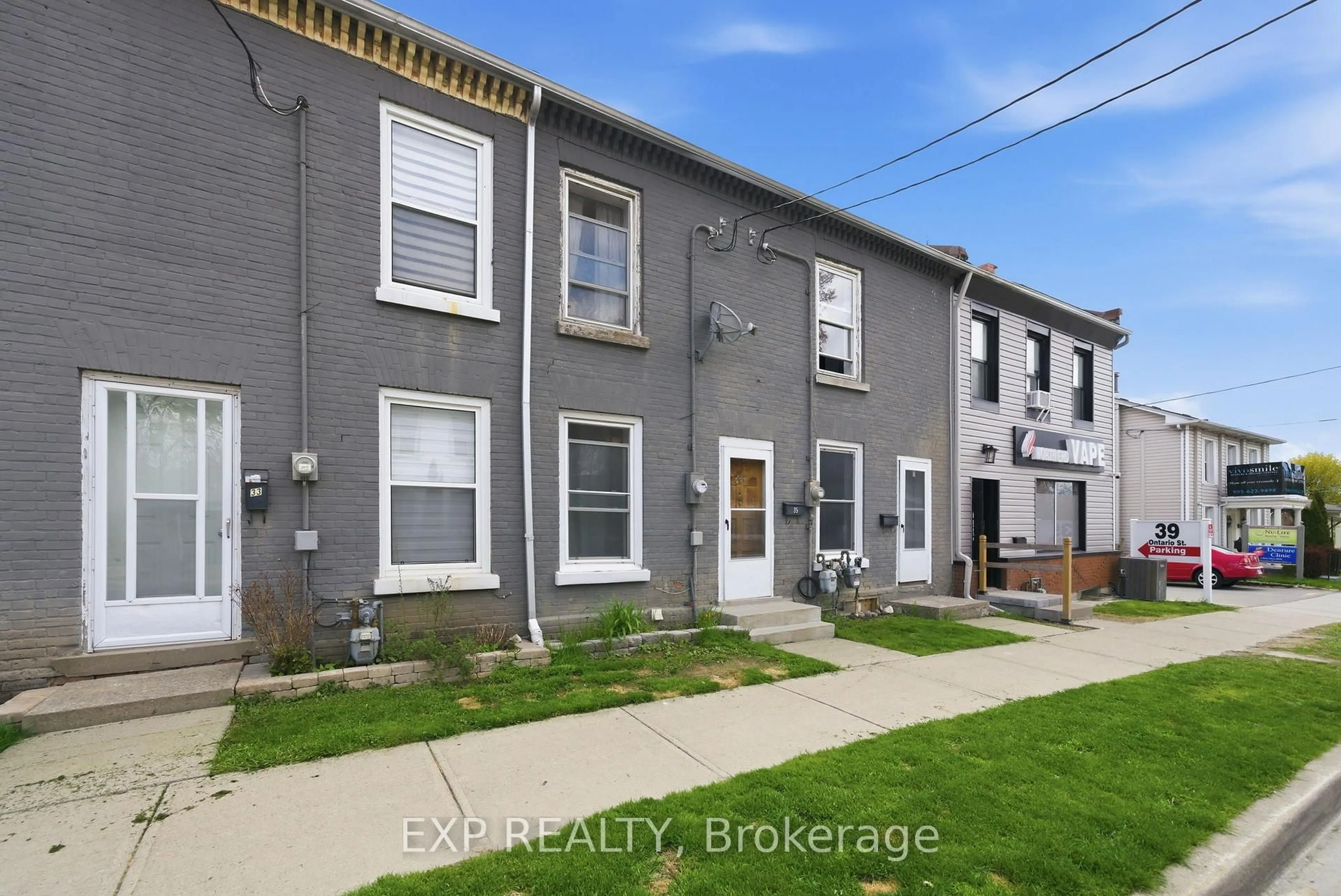 A pic from outside/outdoor area/front of a property/back of a property/a pic from drone, street for 35-37 Ontario St, Clarington Ontario L1C 2S4