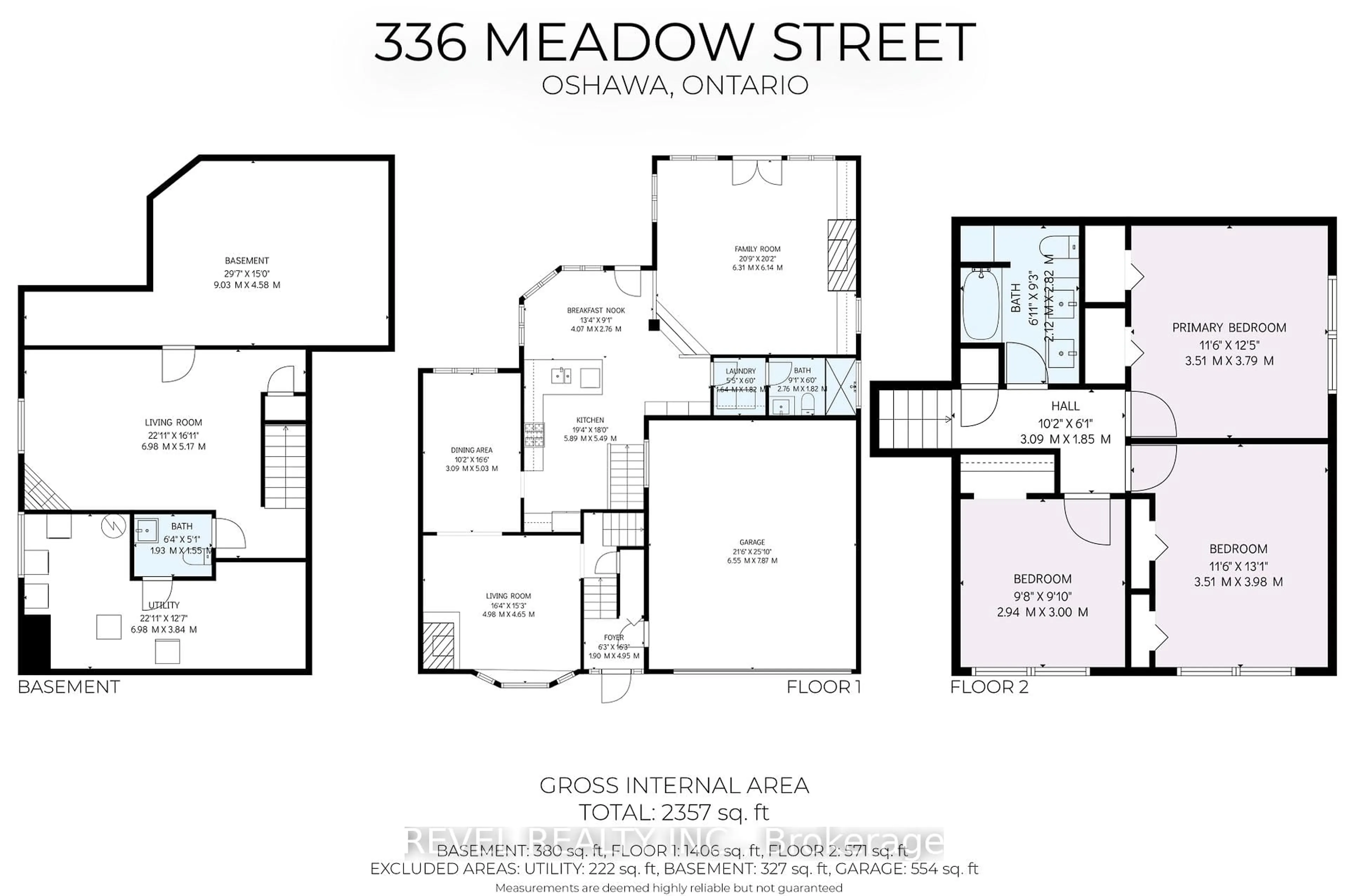Floor plan for 336 Meadow St, Oshawa Ontario L1L 1A3