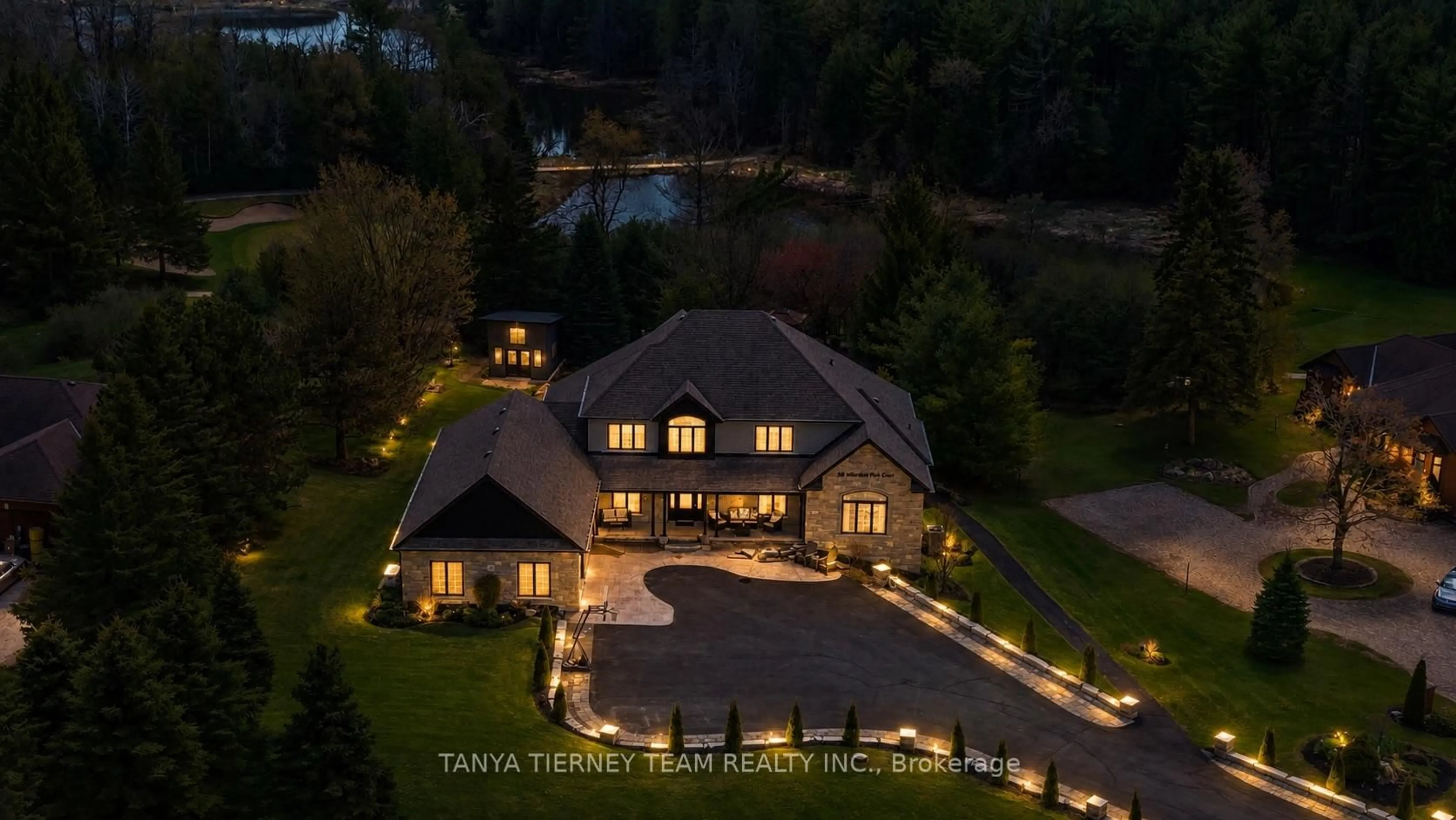 A pic from outside/outdoor area/front of a property/back of a property/a pic from drone, water/lake/river/ocean view for 59 Mansfield Park Crt, Scugog Ontario L9L 2B5