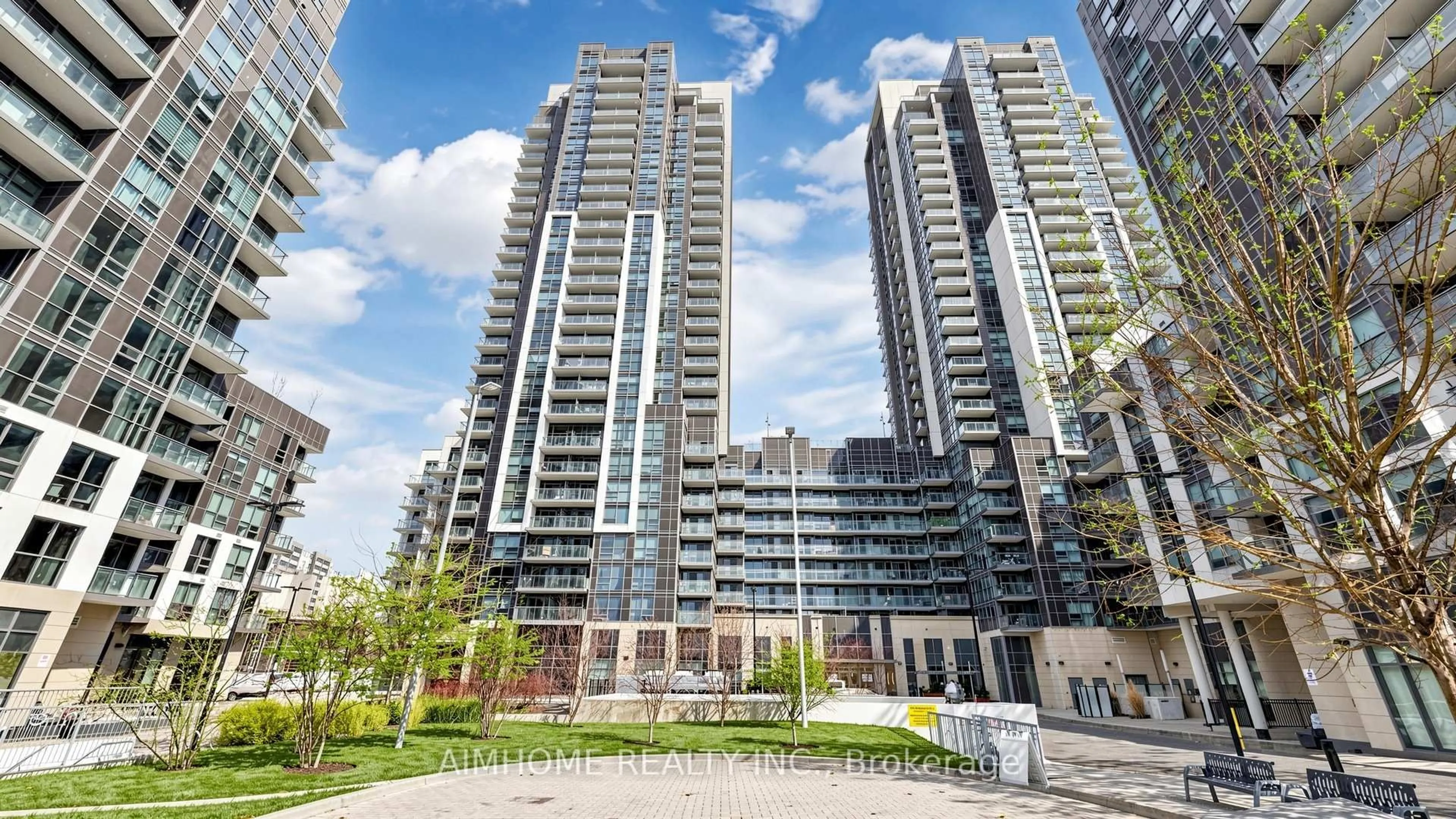 A pic from outside/outdoor area/front of a property/back of a property/a pic from drone, city buildings view from balcony for 20 Meadowglen Pl #2302, Toronto Ontario M1G 0A9