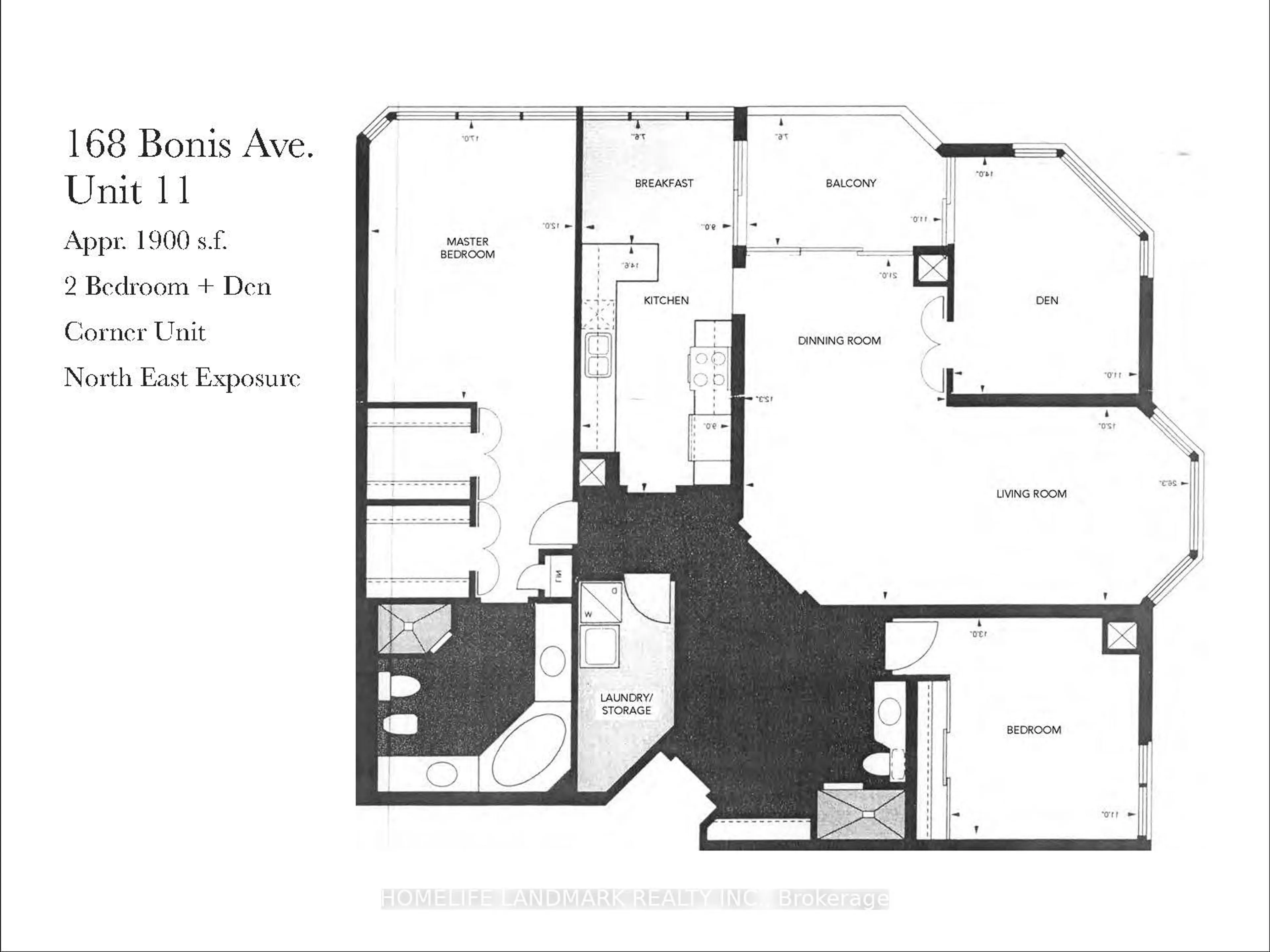Floor plan for 168 Bonis Ave #211, Toronto Ontario M1T 3V6