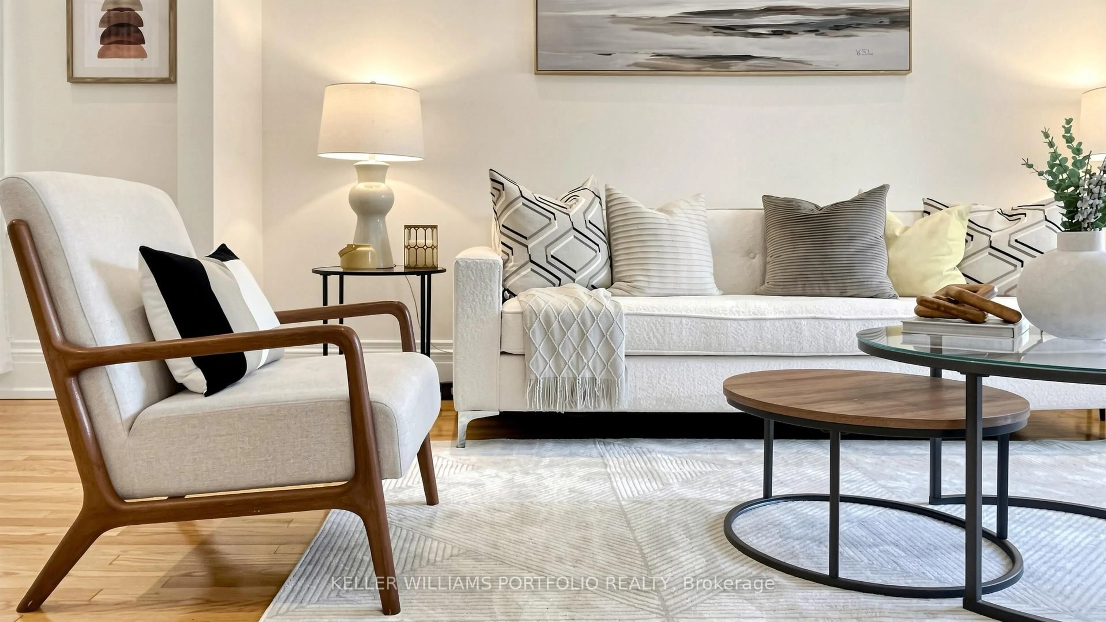 Living room with furniture, unknown for 122 Bertmount Ave, Toronto Ontario M4M 2X9