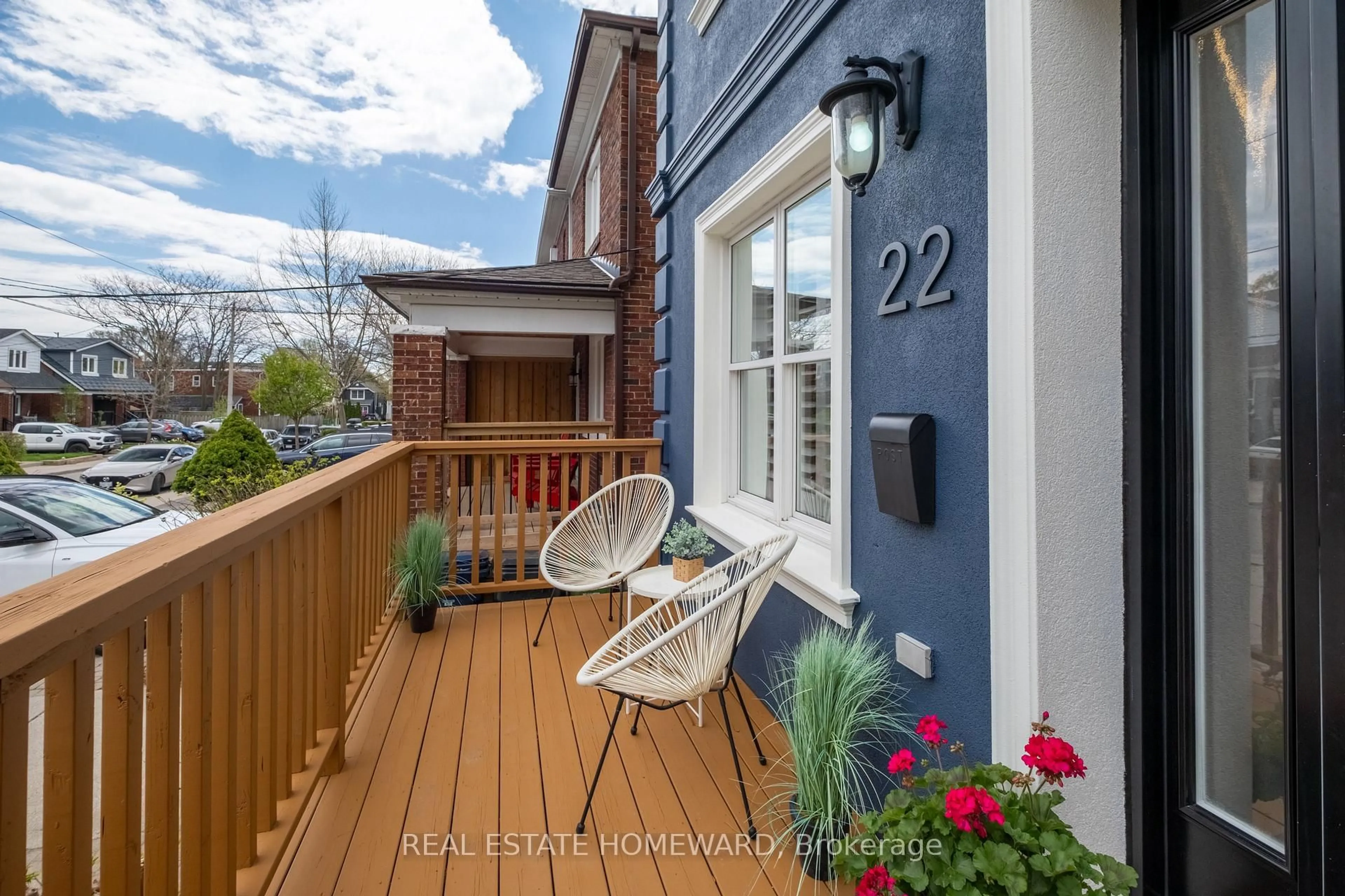 Patio, street for 22 Kimbourne Ave, Toronto Ontario M4J 4J2