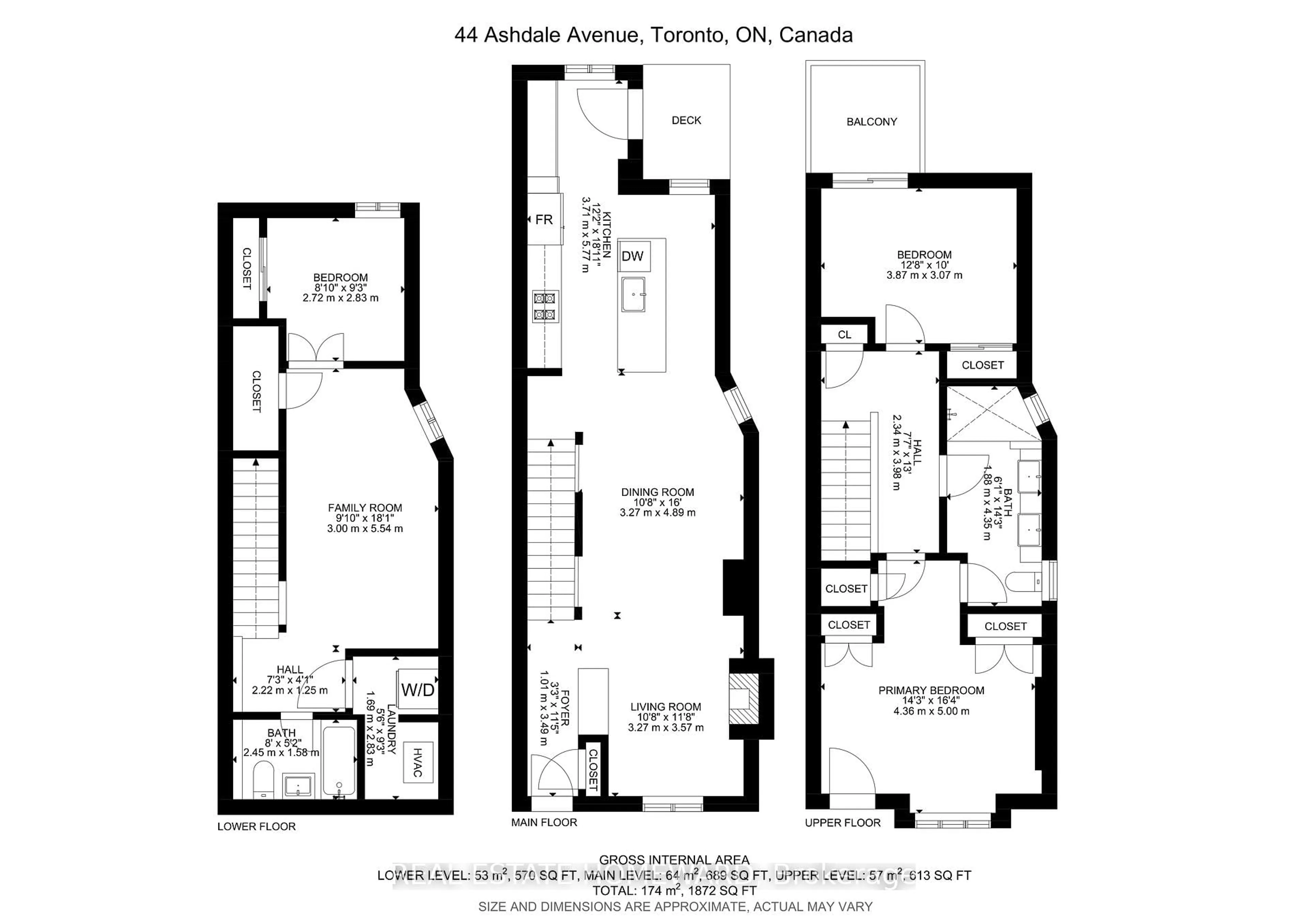 Floor plan for 44 Ashdale Ave, Toronto Ontario M4L 2Y7