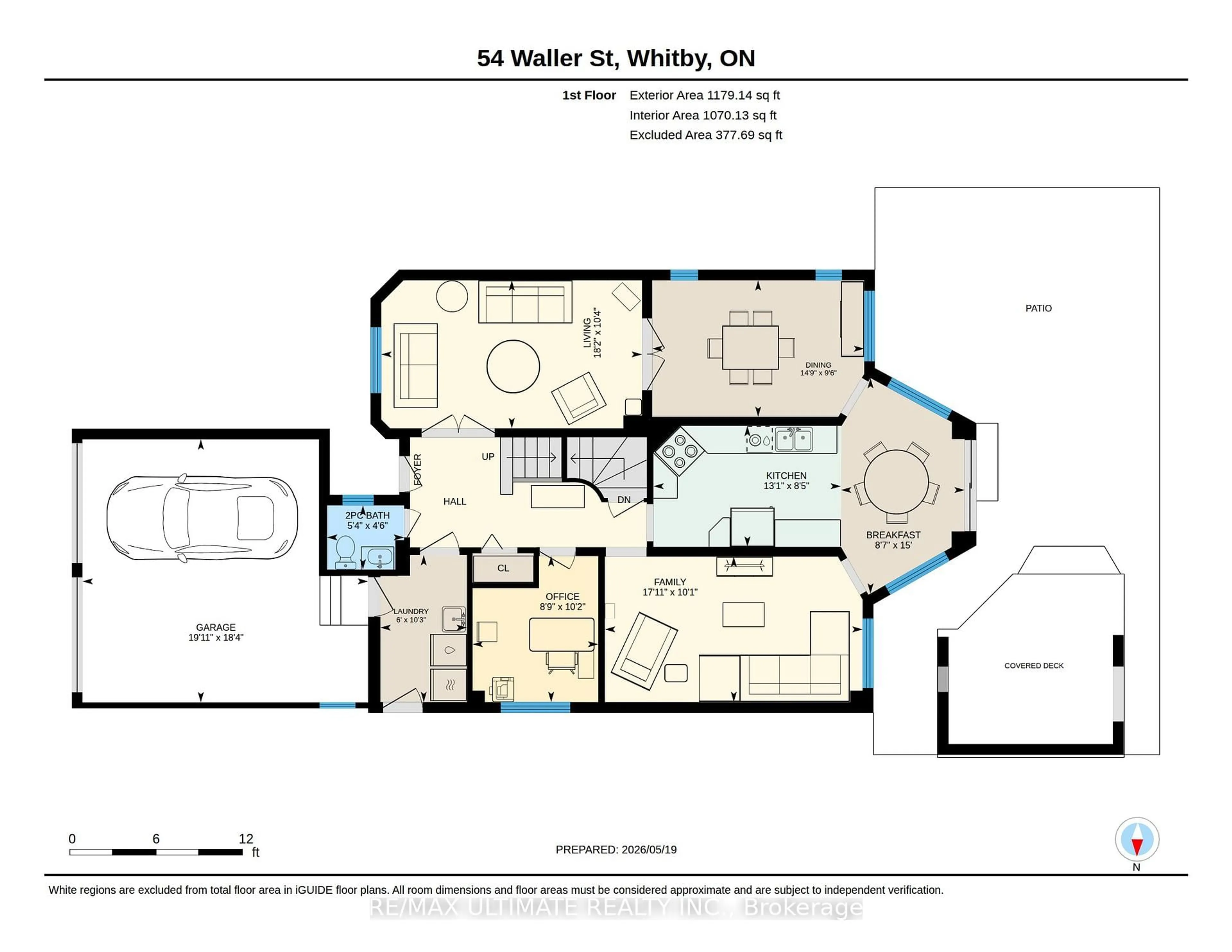 Floor plan for 54 Waller St, Whitby Ontario L1R 1Z8
