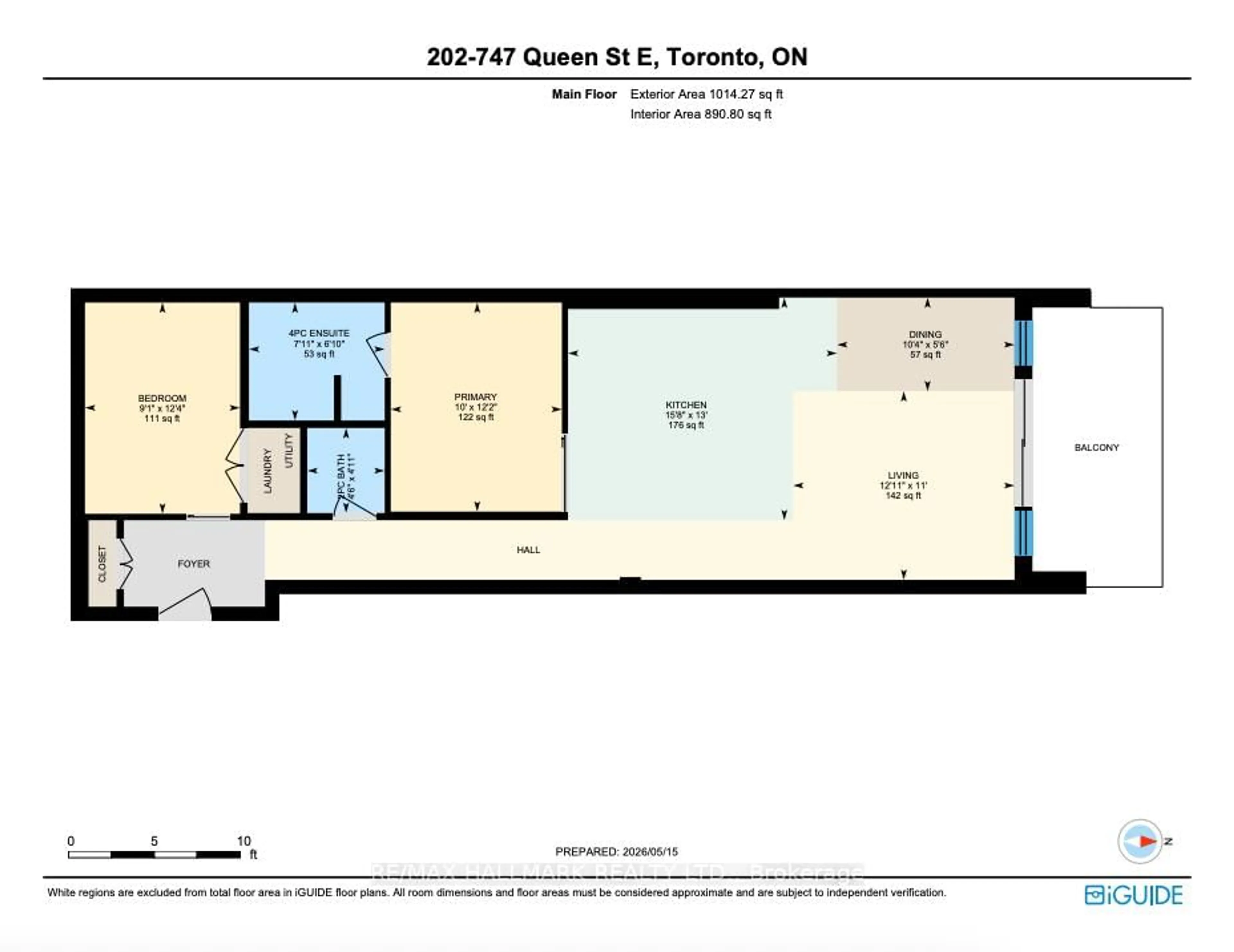 Floor plan for 747 Queen St #202, Toronto Ontario M4M 1H3