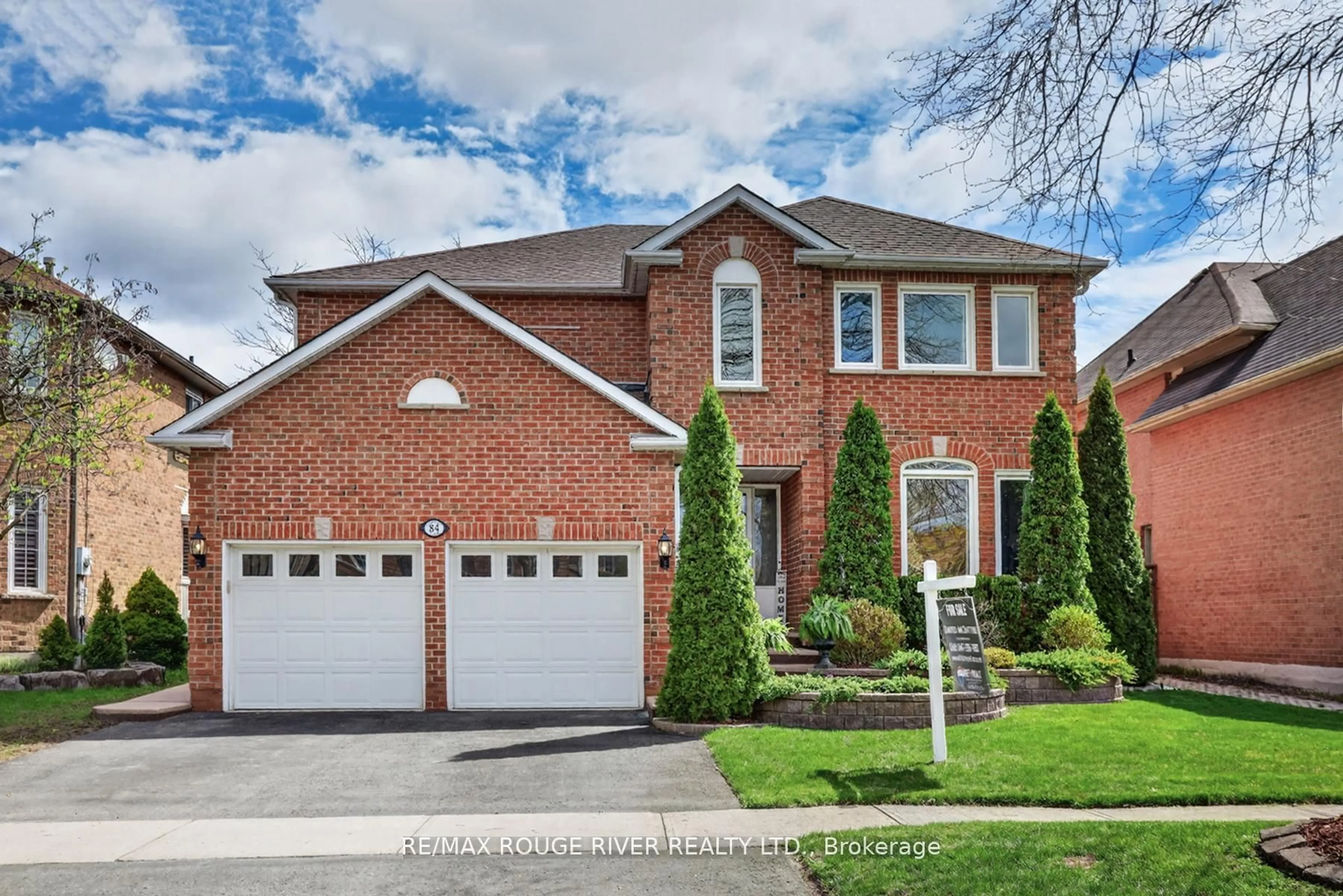Home with brick exterior material, street for 84 Silverbirch Pl, Whitby Ontario L1R 1X5
