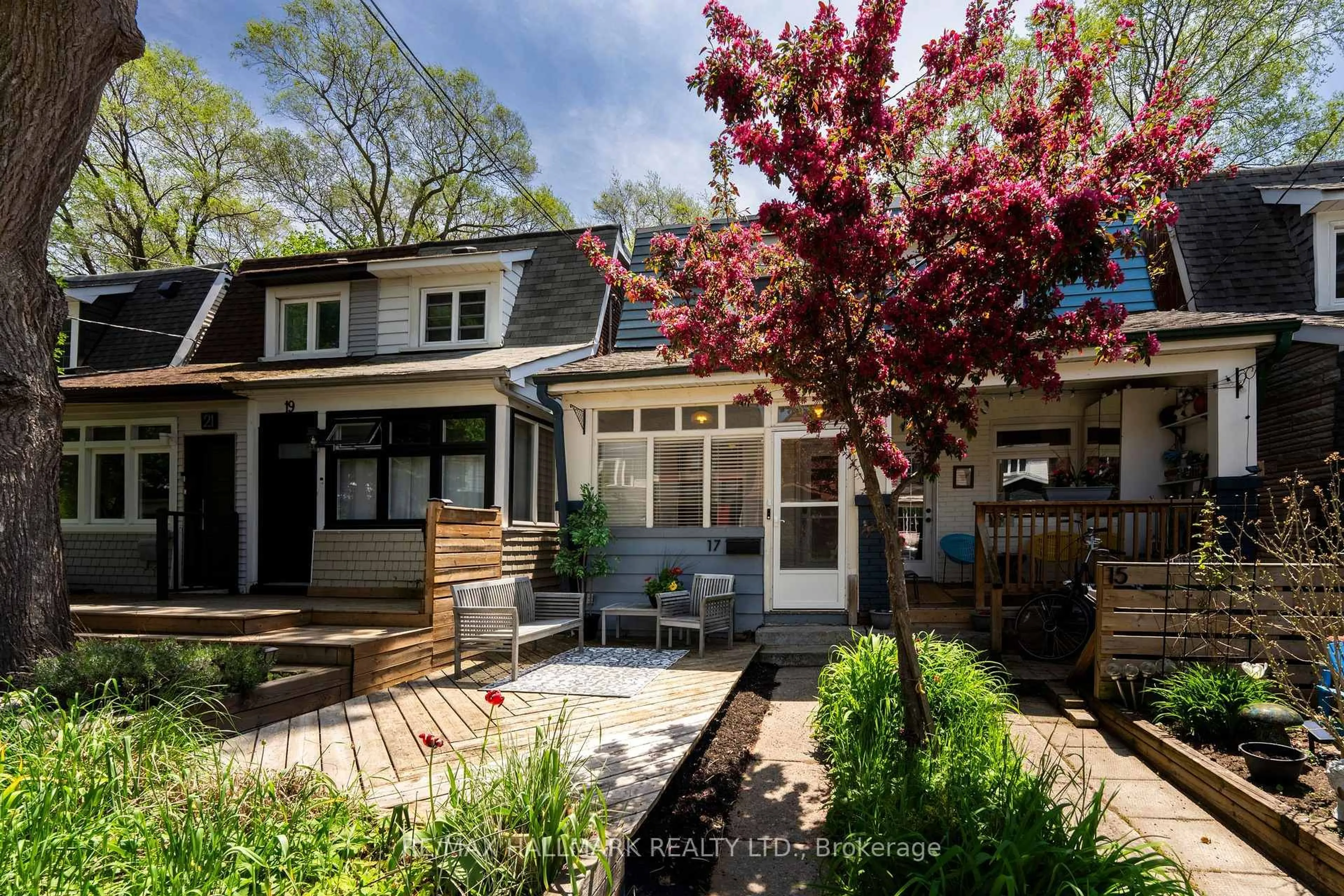 Home with brick exterior material, street for 17 Mountalan Ave, Toronto Ontario M4J 1H3