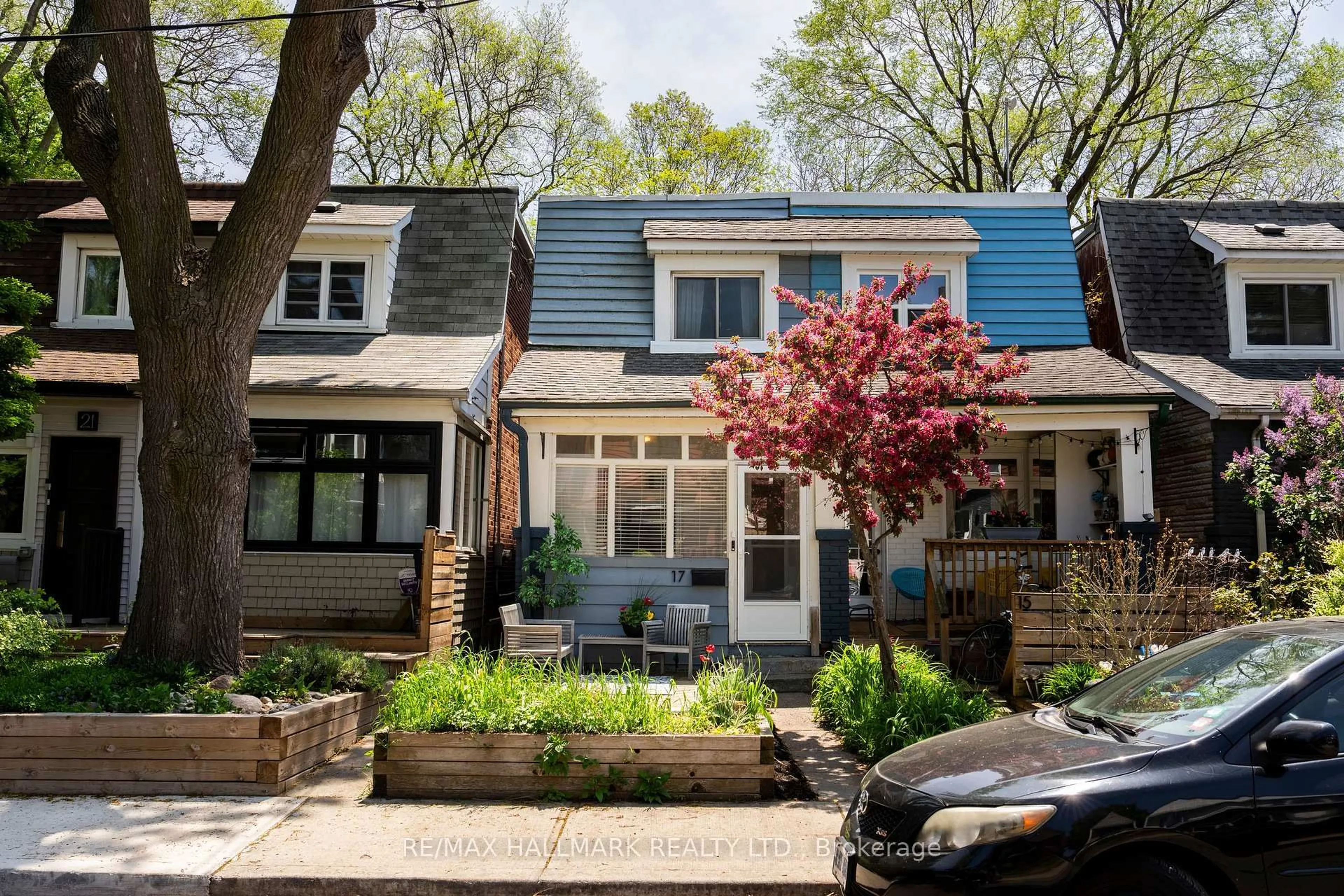 Home with brick exterior material, street for 17 Mountalan Ave, Toronto Ontario M4J 1H3