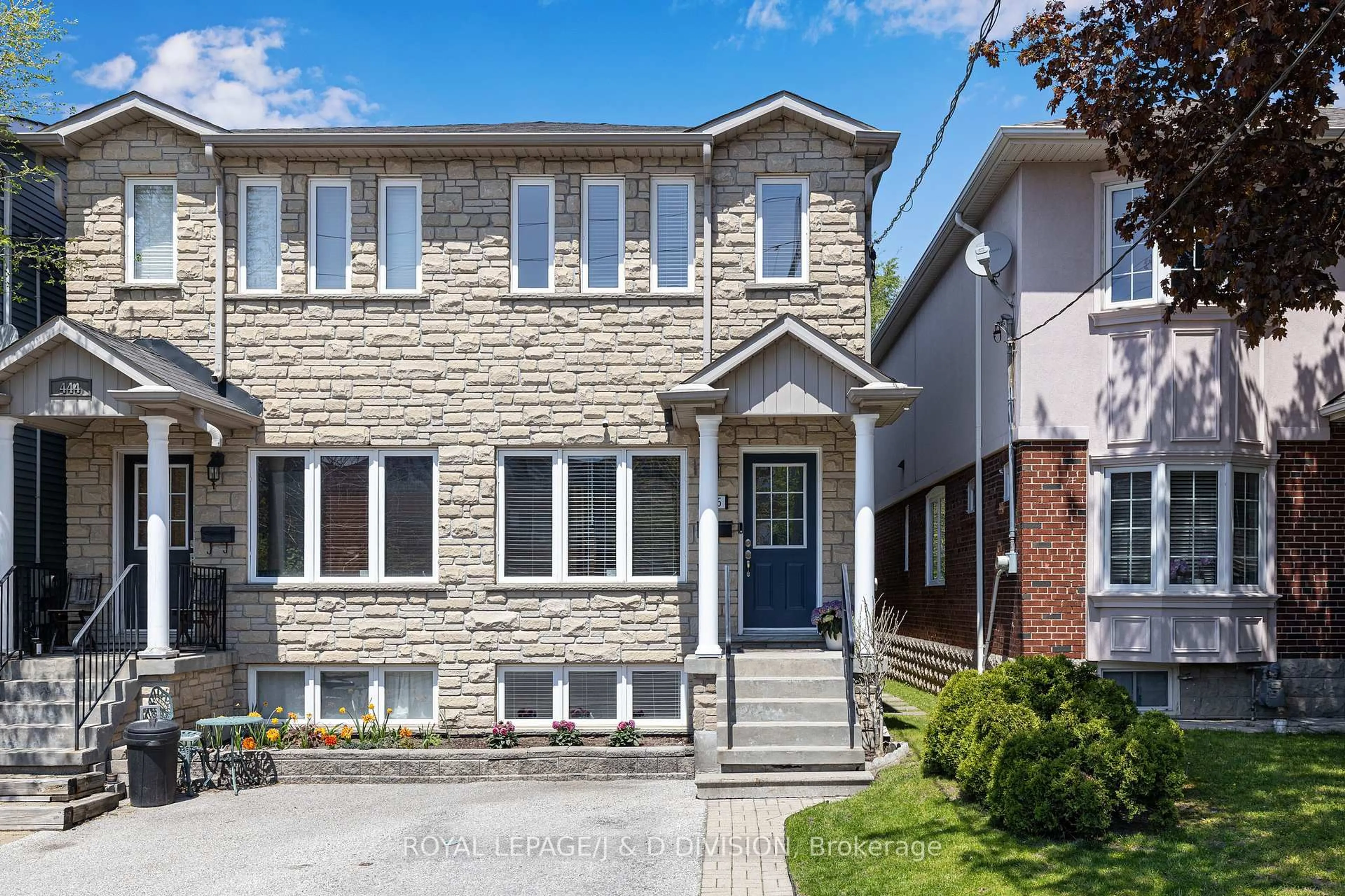 Home with brick exterior material, street for 446 Sammon Ave, Toronto Ontario M4J 2B2