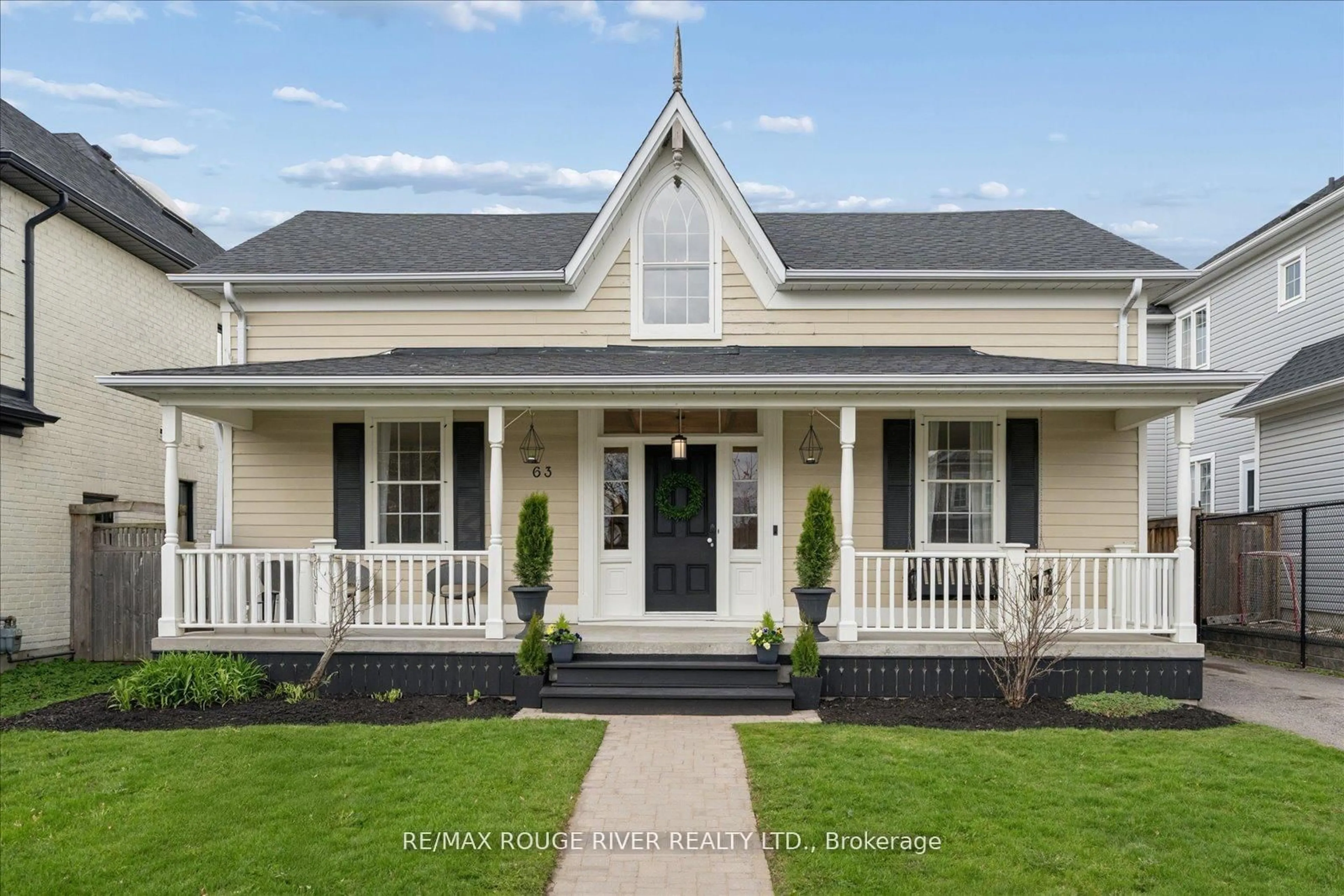 Home with vinyl exterior material, street for 63 Downey Dr, Whitby Ontario L1M 1J2