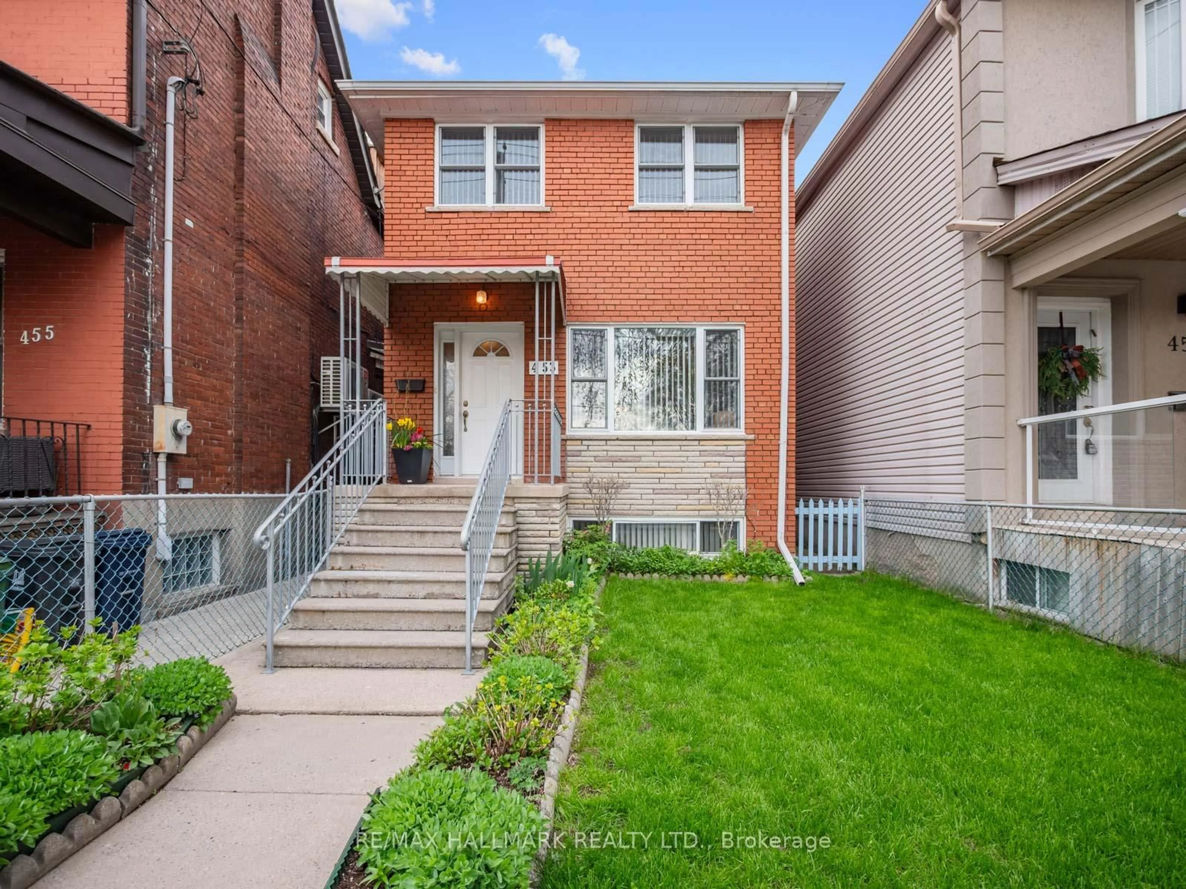 Home with brick exterior material, street for 453 Jones Ave, Toronto Ontario M4J 3G7